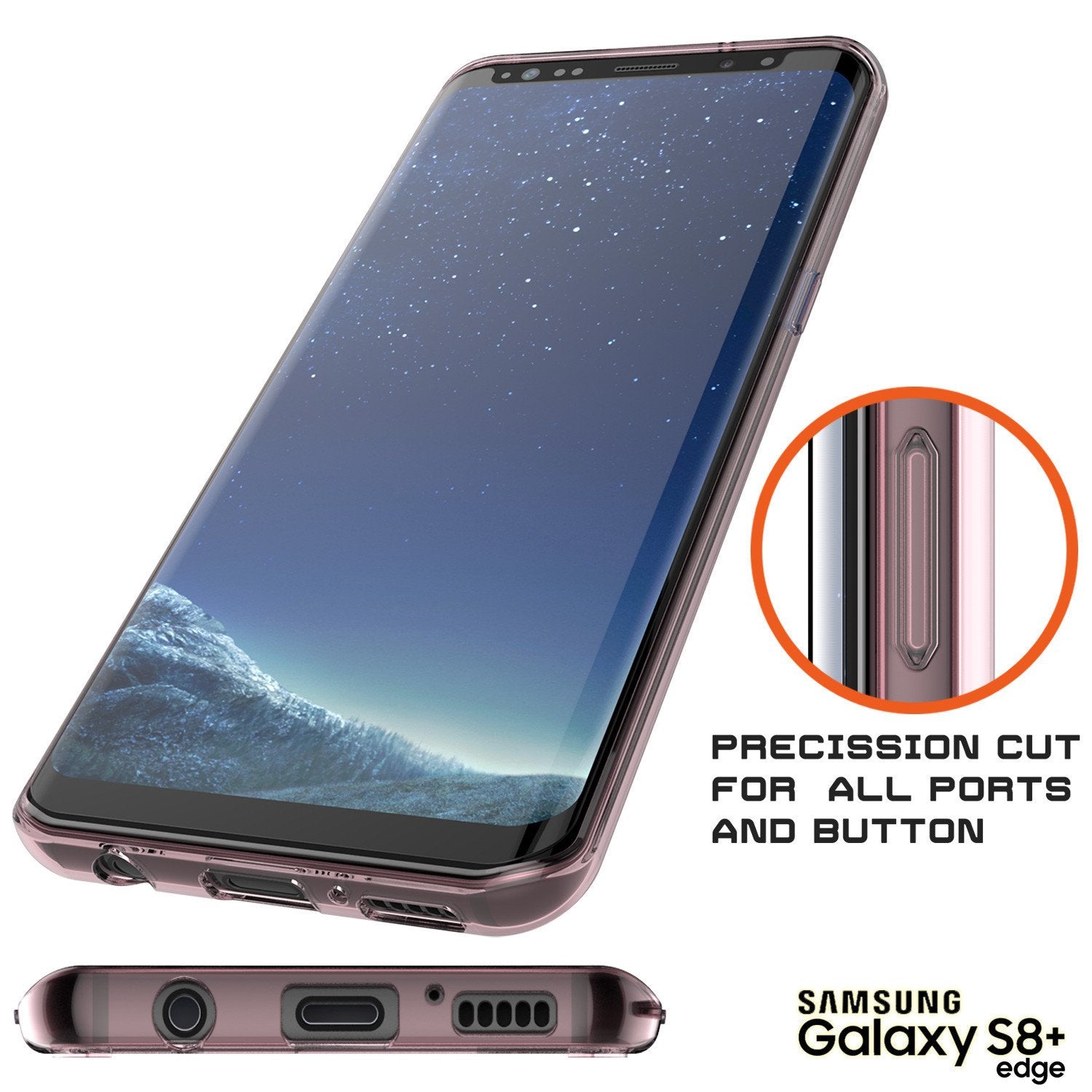 Capa S8 Plus Punkcase® LUCID 2.0 Série Crystal Pink w/ Protetor de Tela PUNK SHIELD | Ajuste Ultra