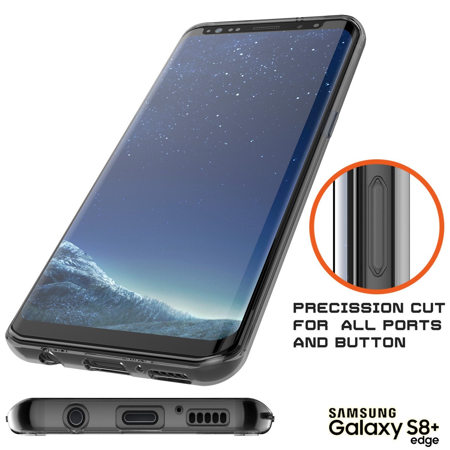 Capa para S8 Plus Punkcase® Série Cristal LUCID 2.0 na cor preto cristal com protetor de tela PUNK SHIELD | Ajuste ultra