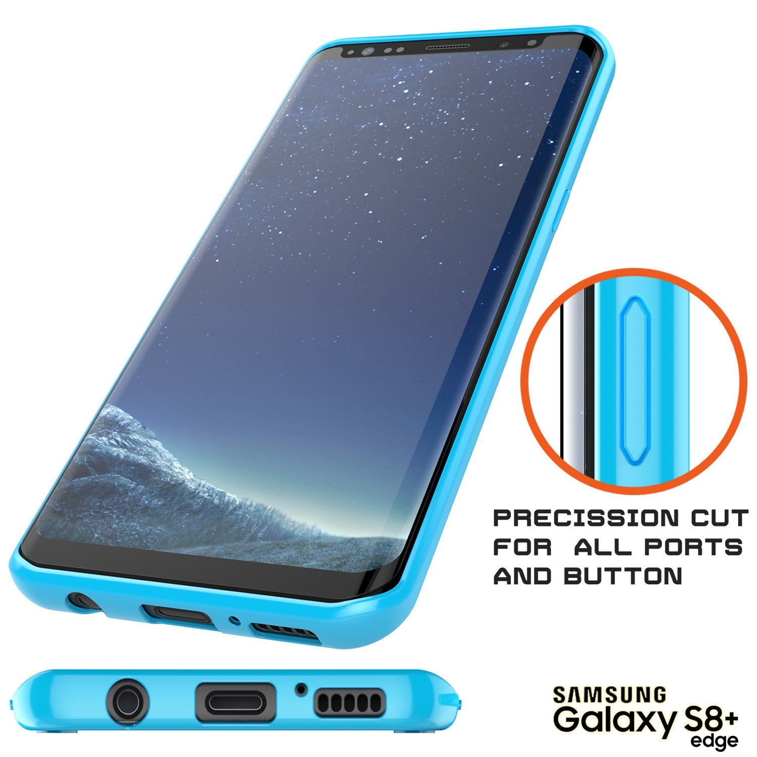 Capa S8 Plus Punkcase® LUCID 2.0 série Azul Claro com Protetor de Tela PUNK SHIELD | Ultra Fit