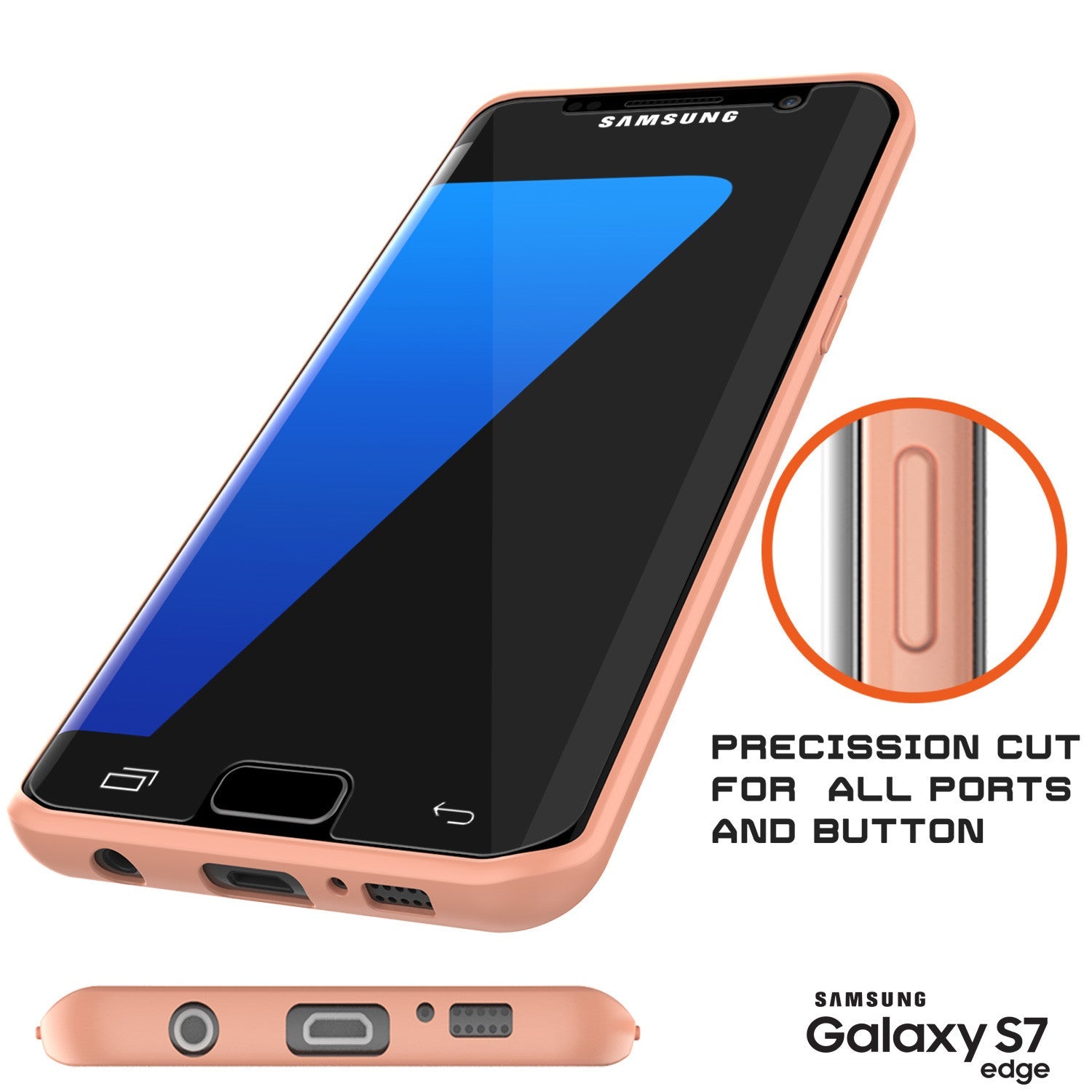 PRECISSION CUT FOR ALL PORTS AND BUTTON Samsung Galaxy S7 edge (Color in image: red)
