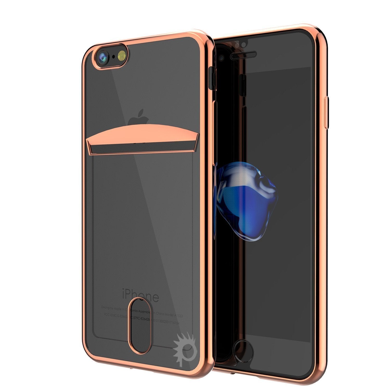 Capa para iPhone SE (4,7"), Série Rose Gold PUNKCASE® LUCID | Slot para Cartão | Protetor de Tela SHIELD | Ajuste Ultra