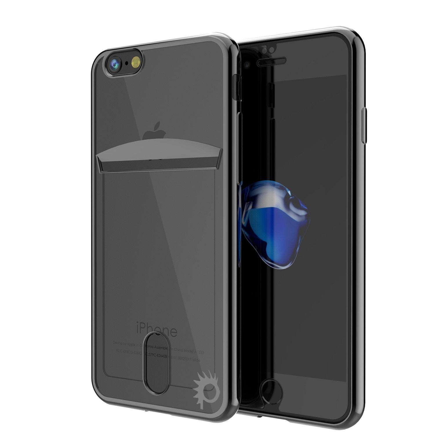 Capa para iPhone SE (4.7"), Série Preta PUNKCASE® LUCID | Com Slot para Cartões | Protetor de Tela SHIELD | Ajuste Ultrafit.