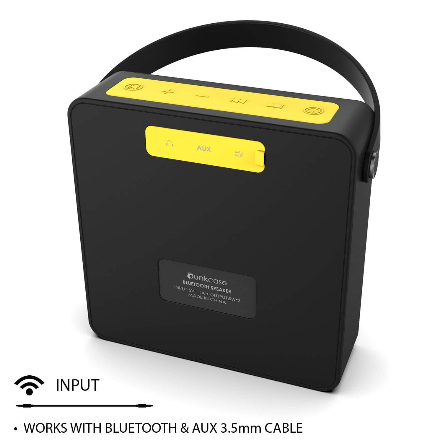 Alto-falante Bluetooth portátil PUNKBOX, alto e potente para iPhone / Android [preto]