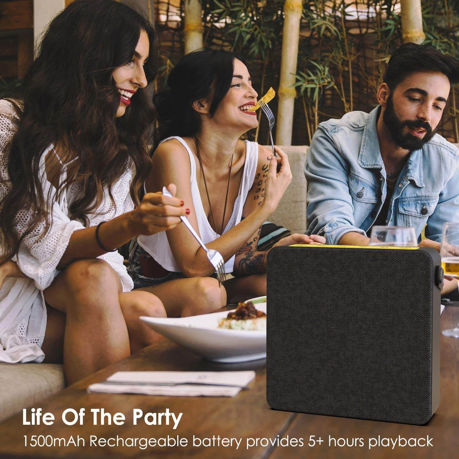 Alto-falante Bluetooth portátil PUNKBOX, alto e potente para iPhone / Android [preto]