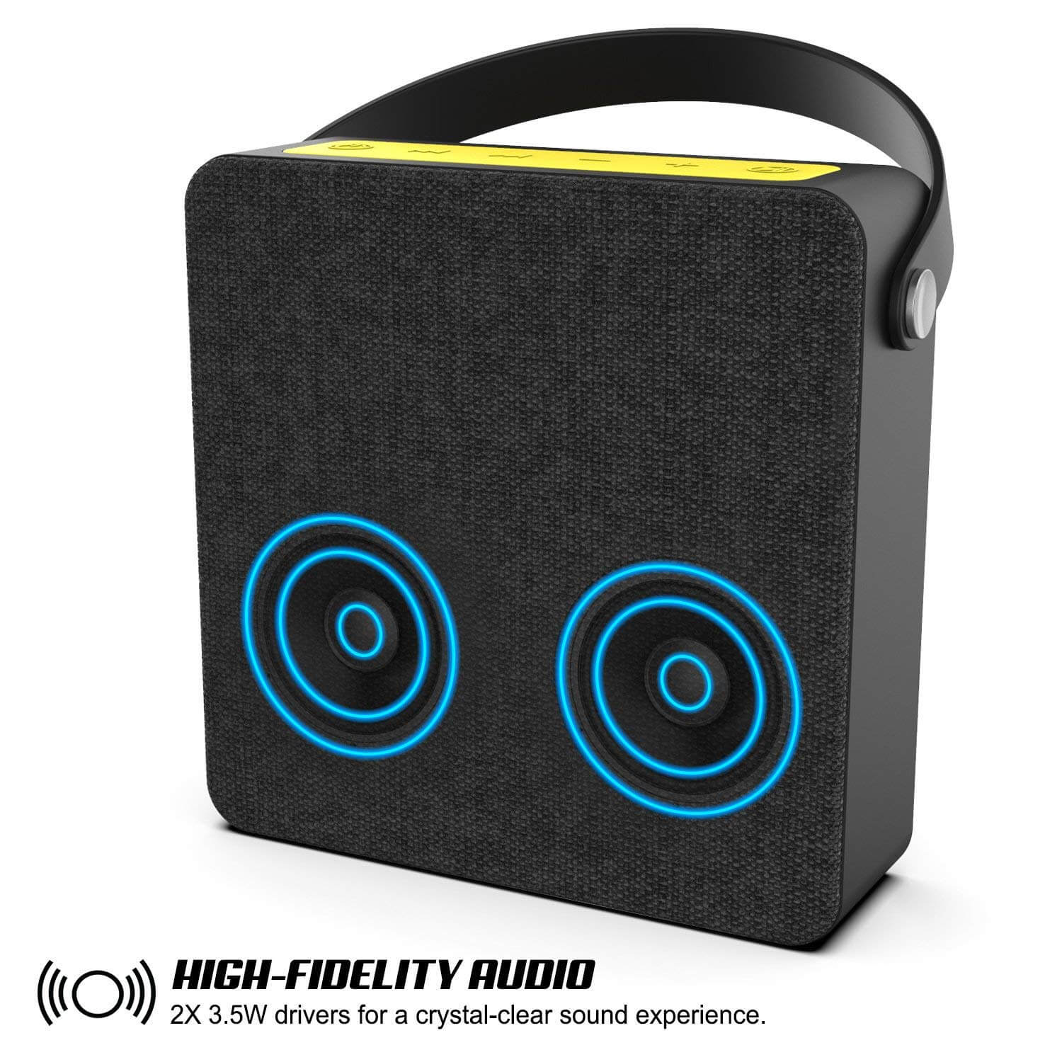 Alto-falante Bluetooth portátil PUNKBOX, alto e potente para iPhone / Android [preto]