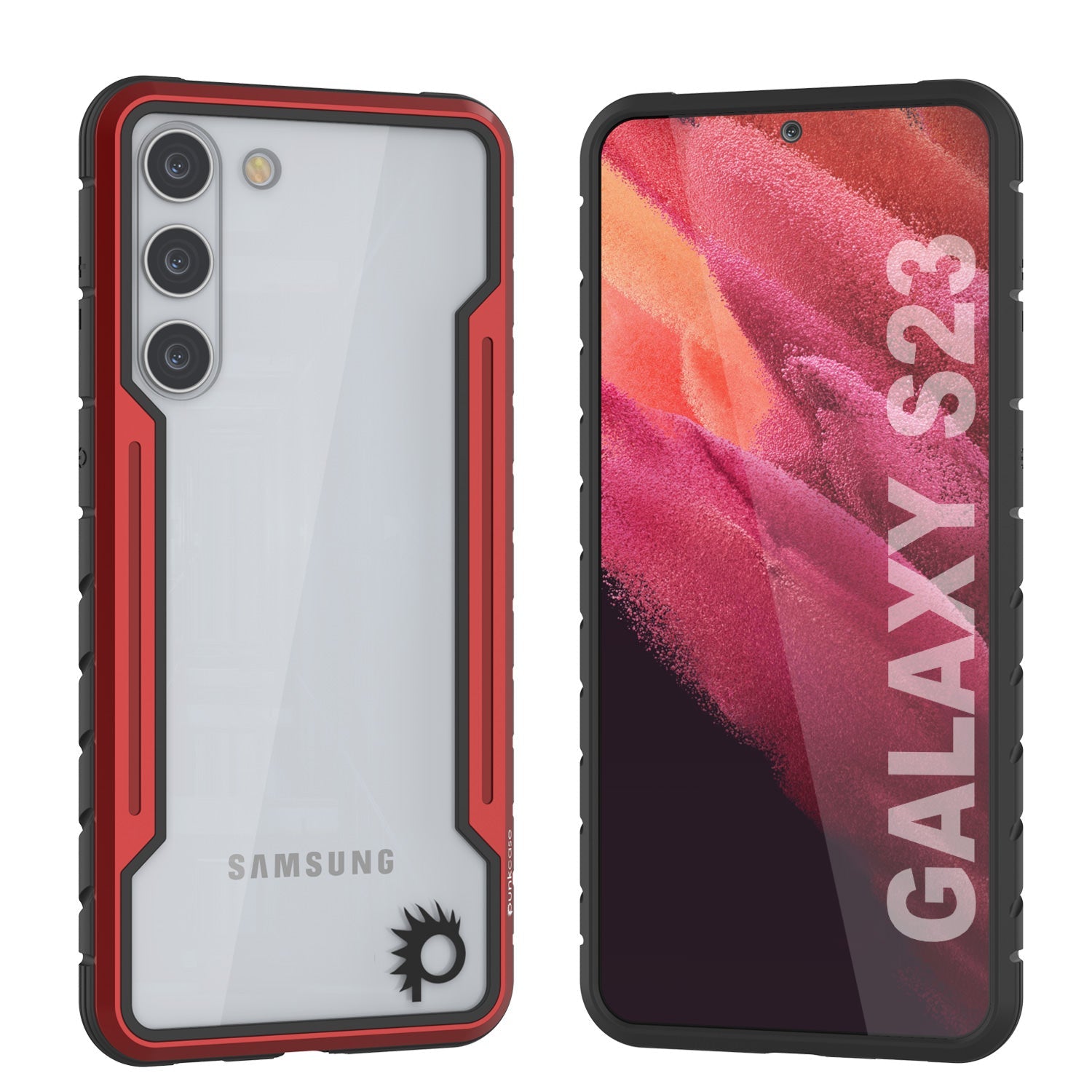 Capa de proteção de camuflagem de armadura S23 da Punkcase de grau militar de múltiplas camadas [Vermelho]