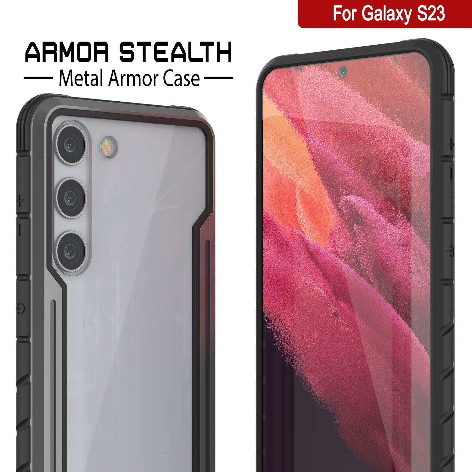 Capa protetora de camuflagem do armadura stealth Punkcase S23 de grau militar e camadas múltiplas [cinza-preto]