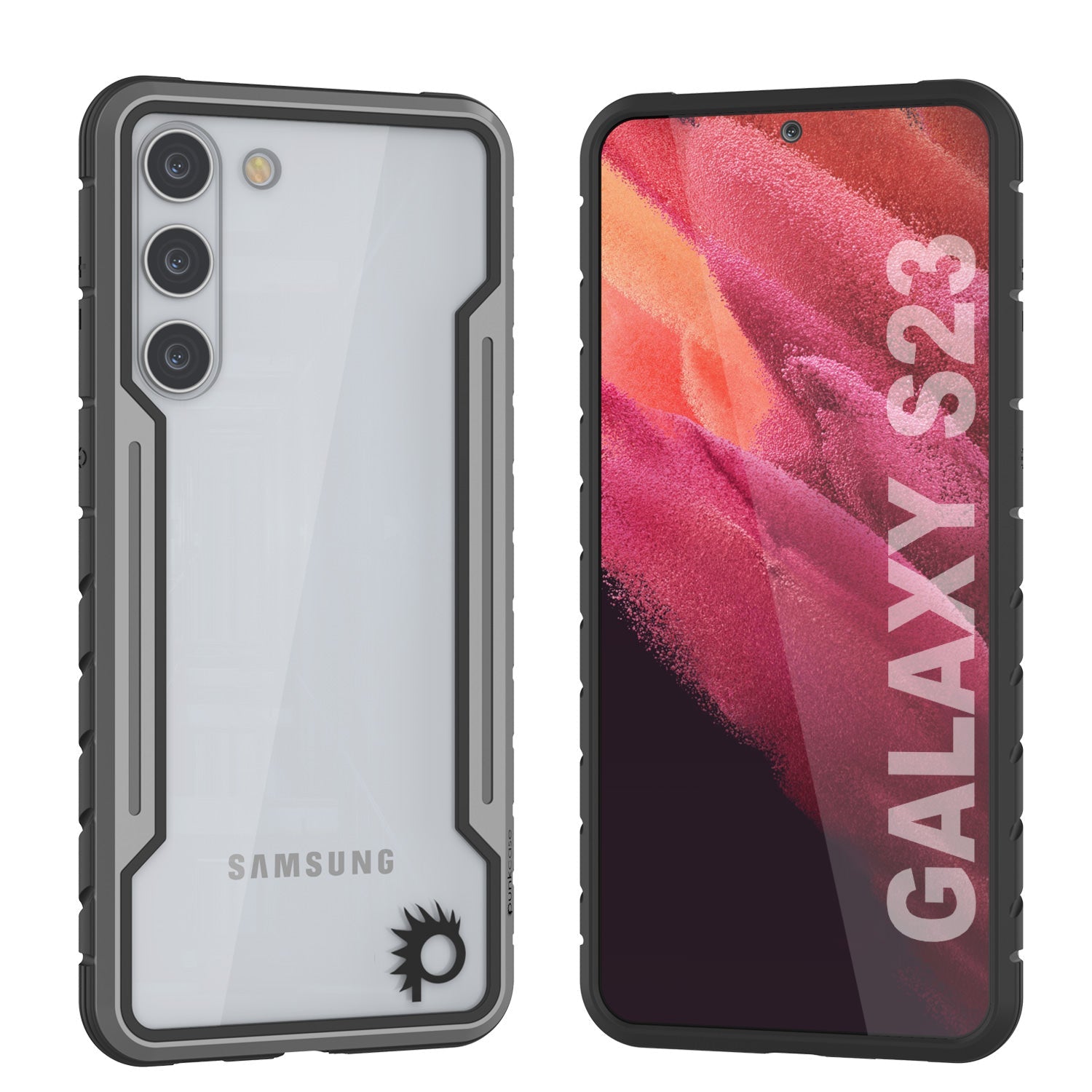 Capa protetora de camuflagem do armadura stealth Punkcase S23 de grau militar e camadas múltiplas [cinza-preto]