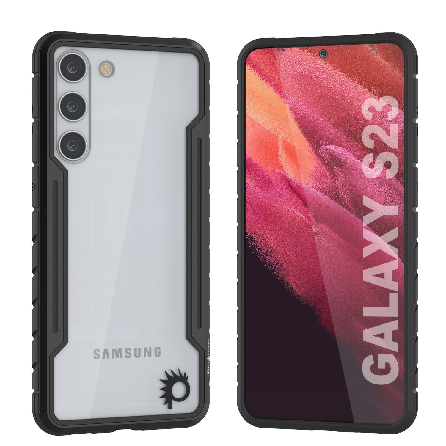 Capa de proteção Punkcase S23 Armor Stealth de Grau Militar, Cobertura Multicamada [Preto]