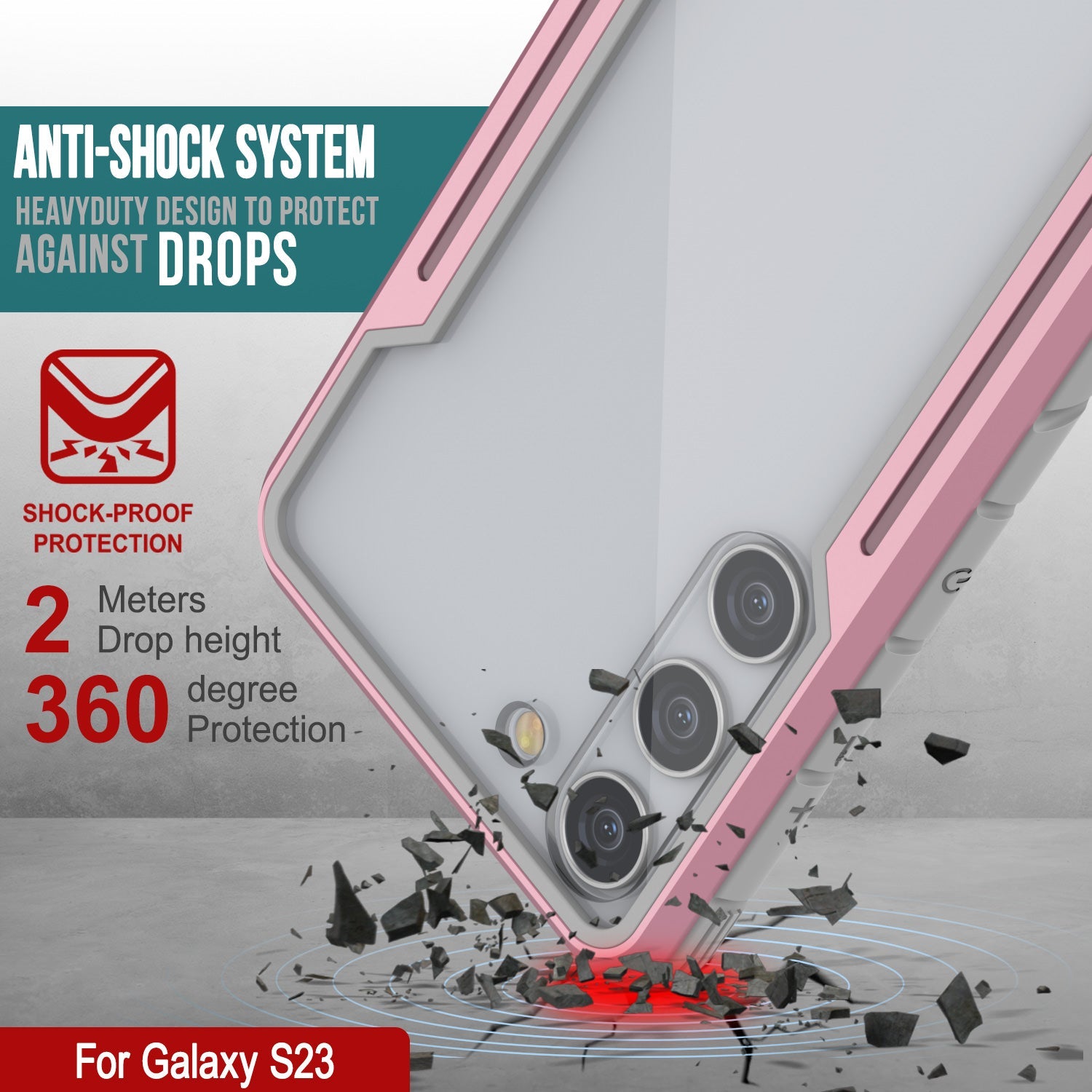 Capa de proteção militar Punkcase S23 Armor Stealth Grade Multilayer [Rose-Gold]