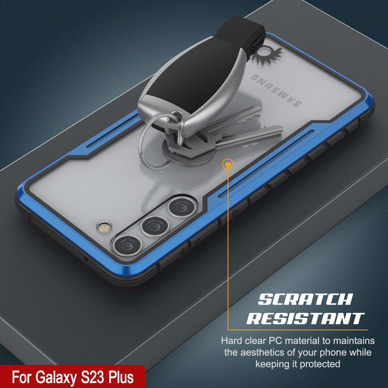 Capa protetora de armadura Punkcase S23+ Plus Stealth Grau Militar de Grau Militar [Azul Marinho]