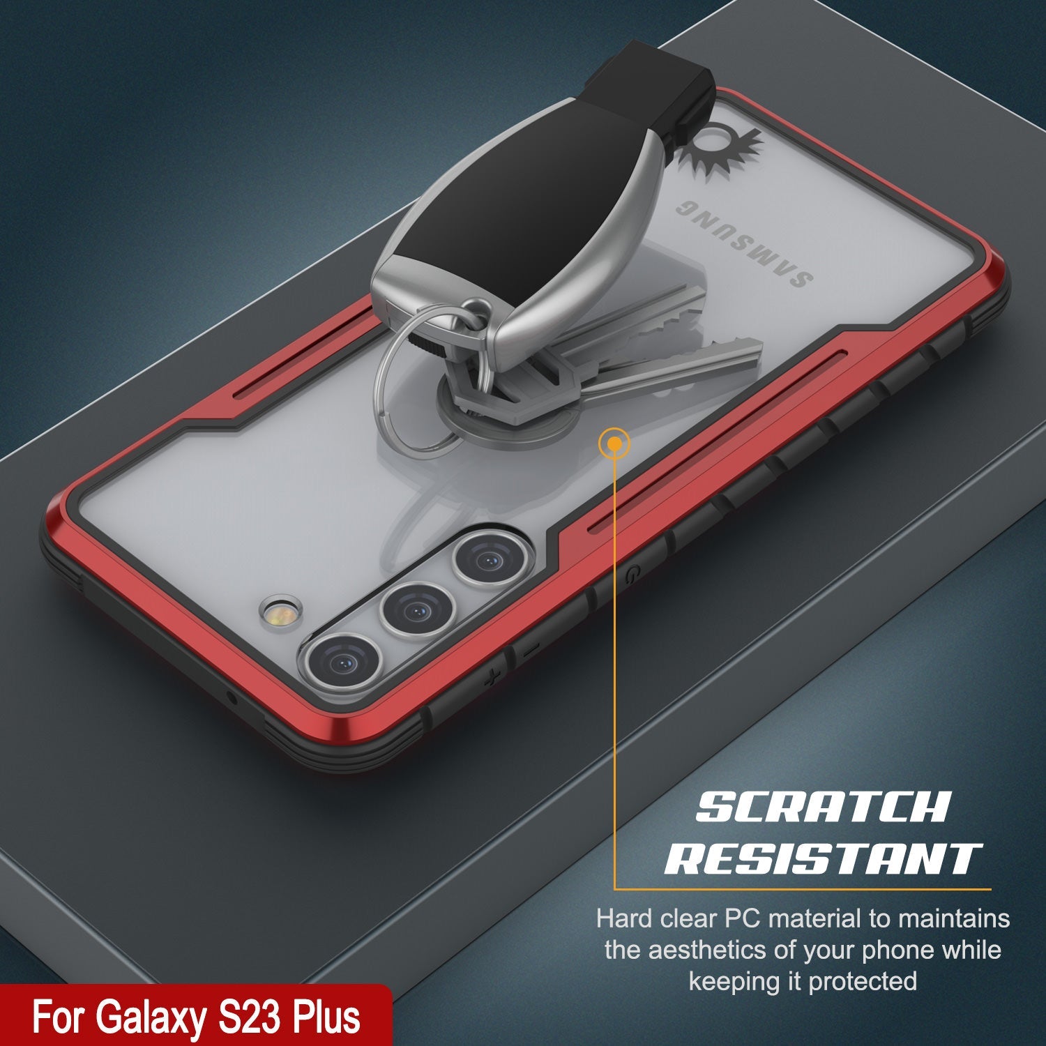Capa de Proteção de Grau Militar Punkcase S23+ Plus Armor Stealth [Vermelho]