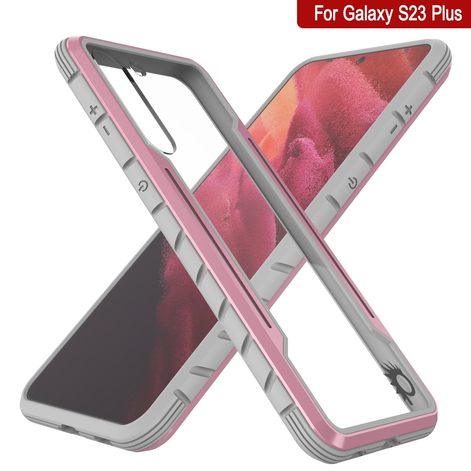 Capa de proteção Punkcase S23+ Plus Armor Stealth Militar, Rose-Gold de várias camadas de proteção de grau militar.