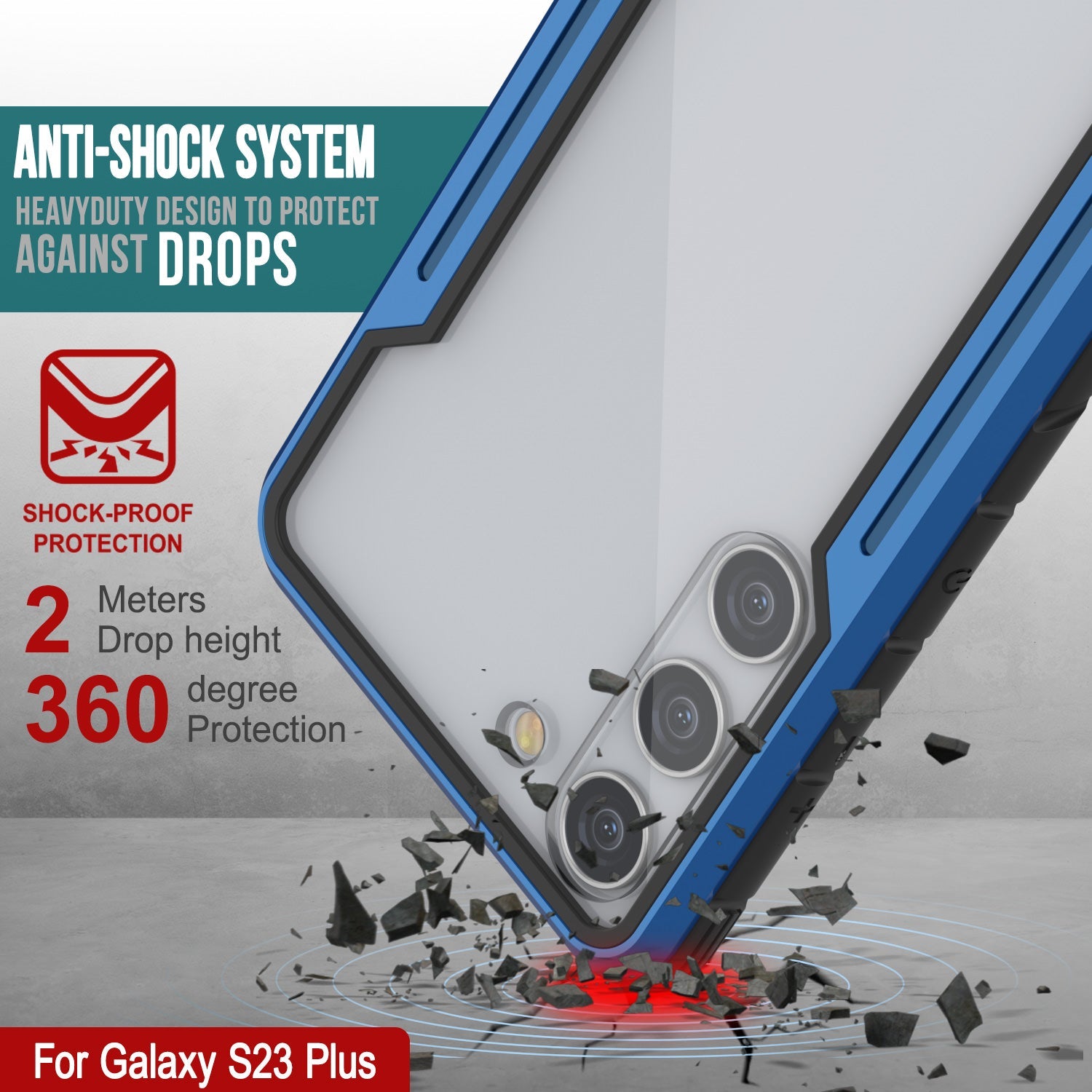 Capa protetora de armadura Punkcase S23+ Plus Stealth Grau Militar de Grau Militar [Azul Marinho]