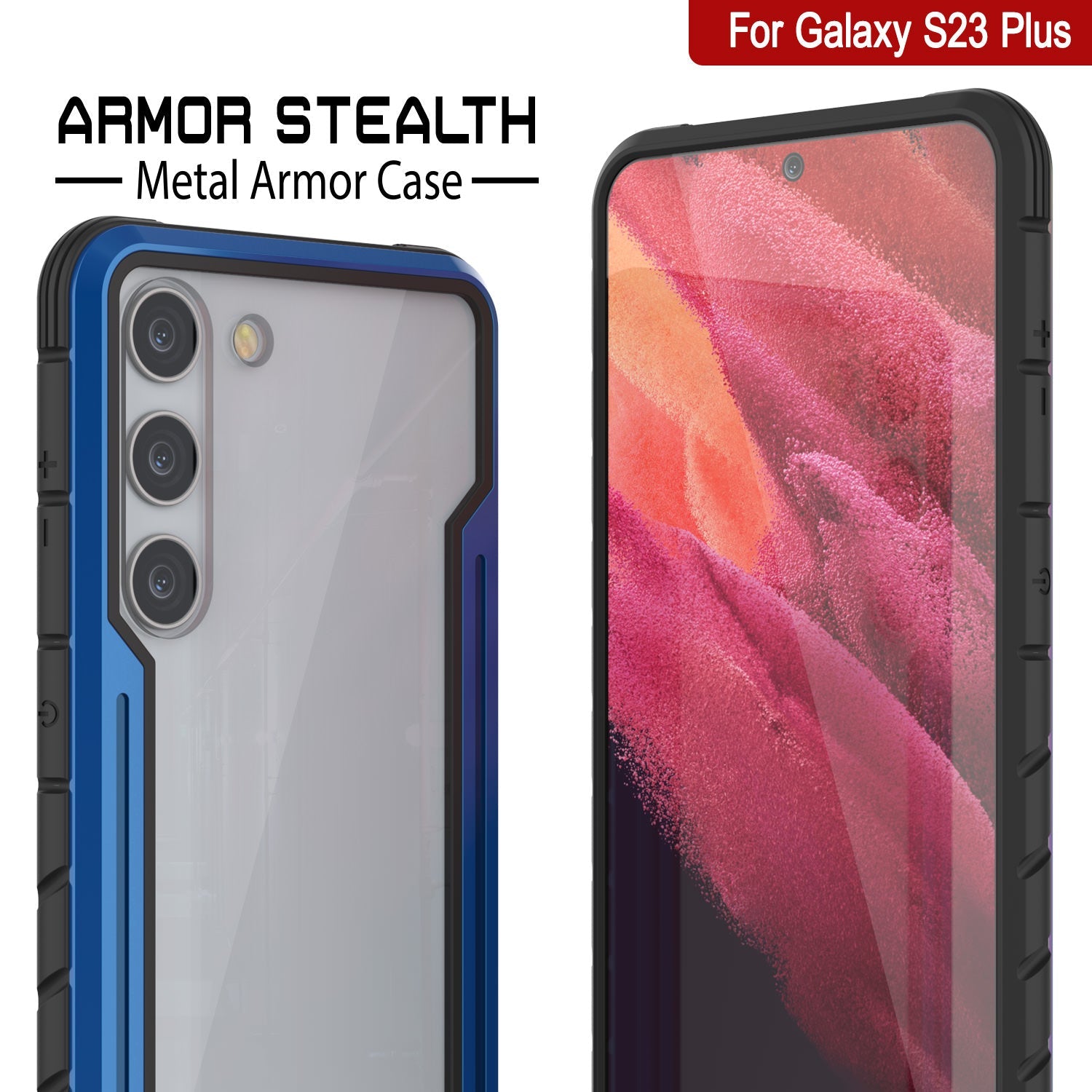 Capa protetora de armadura Punkcase S23+ Plus Stealth Grau Militar de Grau Militar [Azul Marinho]