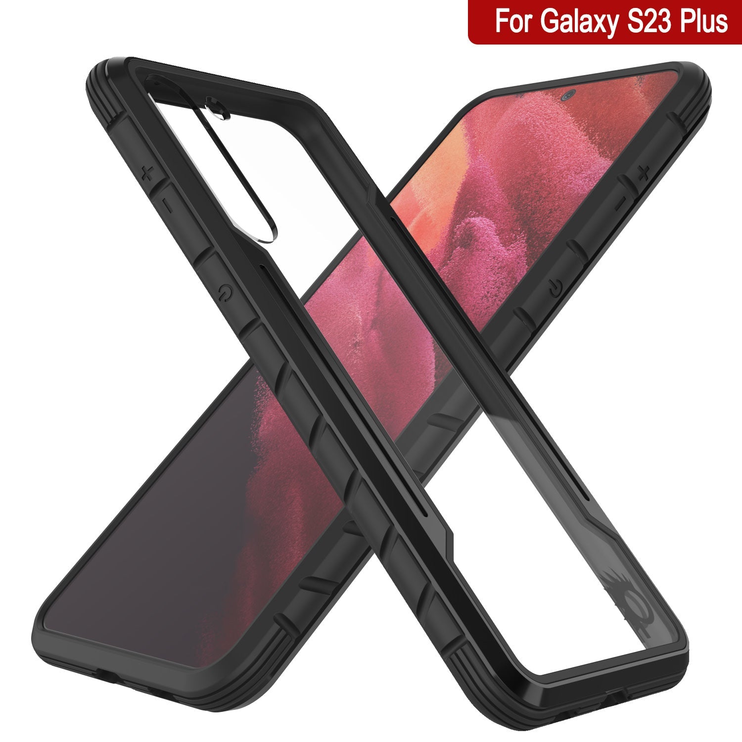 Capa de proteção de armadura Stealth Punkcase S23+ Plus, de qualidade militar e cobertura multicamadas [preto]