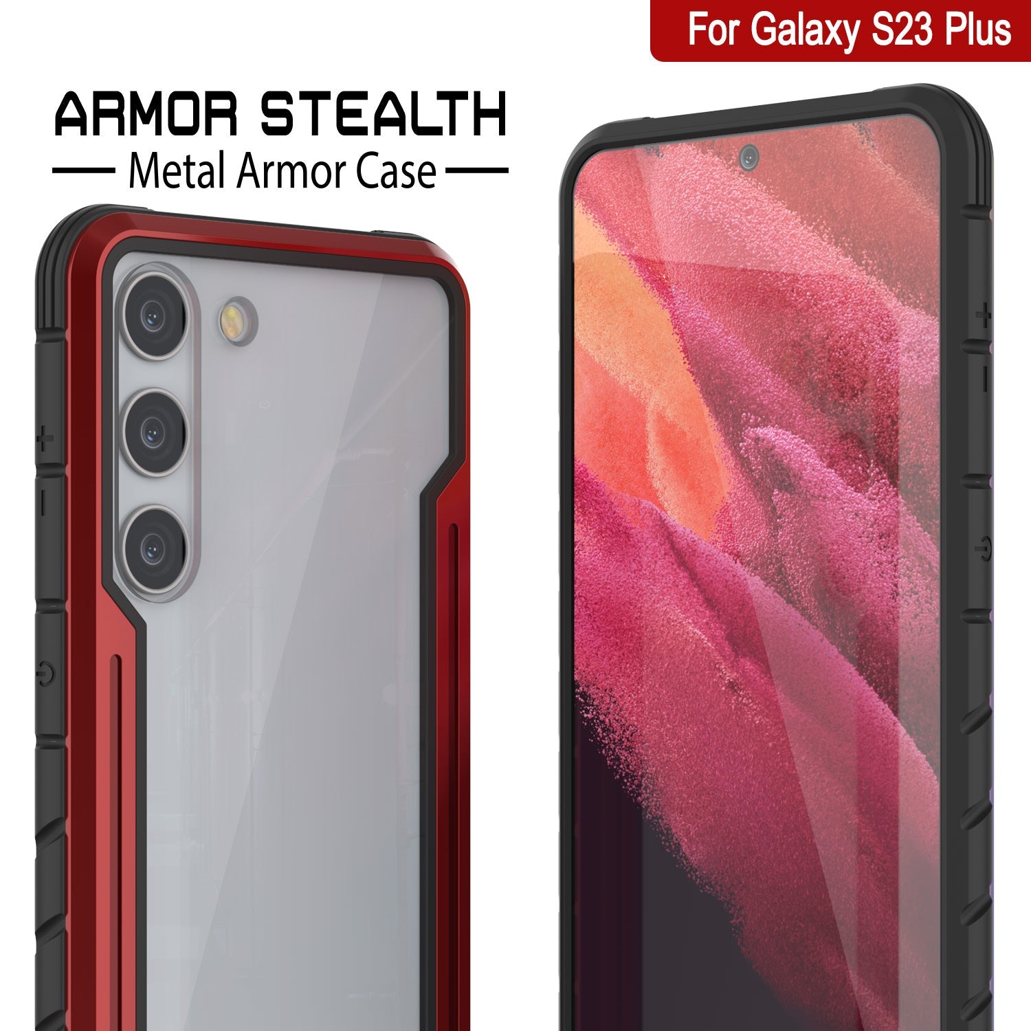 Capa de Proteção de Grau Militar Punkcase S23+ Plus Armor Stealth [Vermelho]
