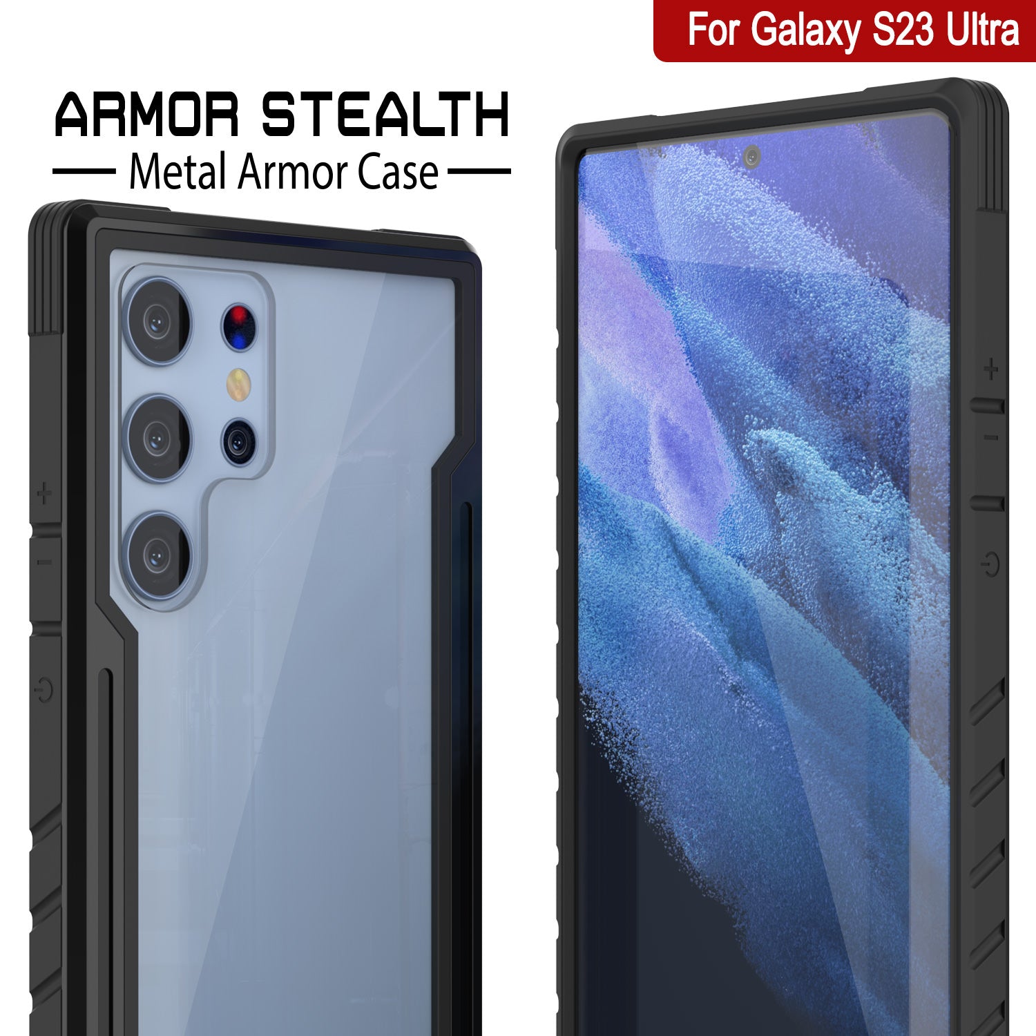 Capa de proteção Punheta S23 Ultra Armor Stealth de Grau Militar de camada múltipla [Preto]