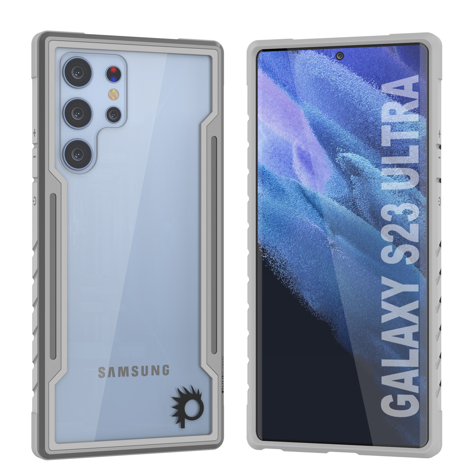 Capa de proteção blindada Punkcase S23 Ultra Armor Stealth de grau militar, cobertura multicamadas [Cinza]