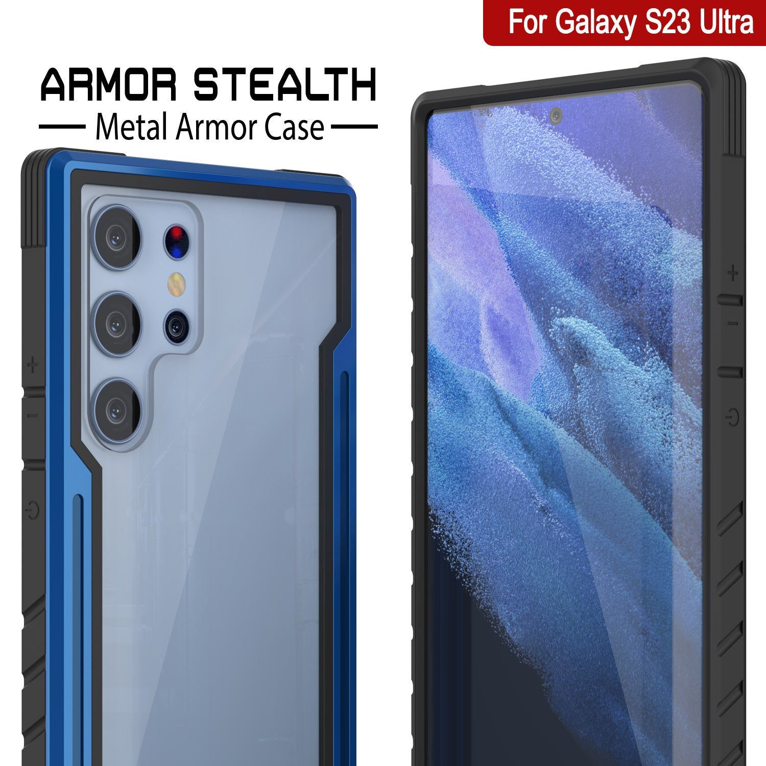 Capa Punkcase S23 Ultra Armor Stealth Protetora de Grau Militar com Cobertura Multicamada [Azul Marinho]