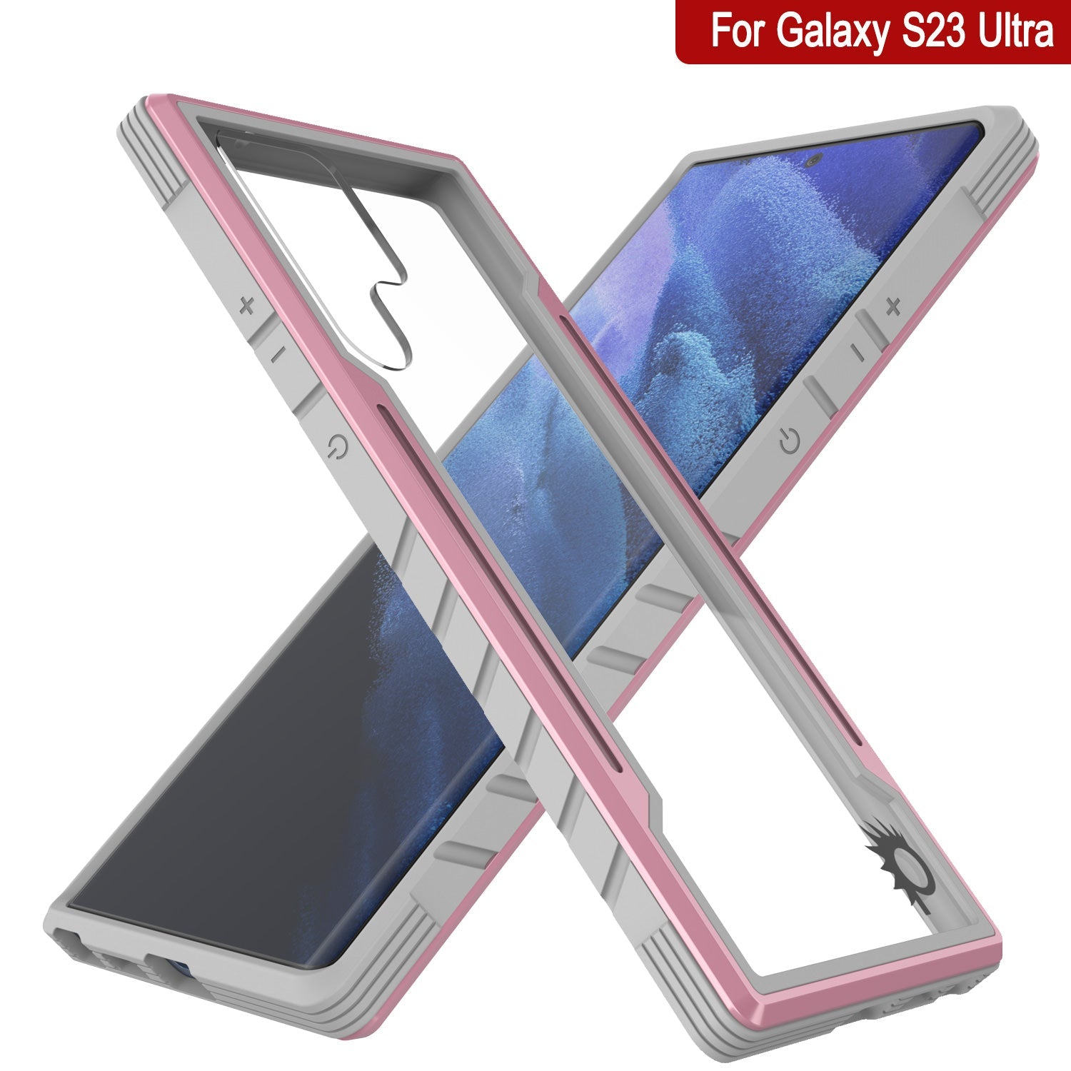 Capa protetora militar de camada múltipla Punkcase S23 Ultra Armor Stealth [Rose-Gold]