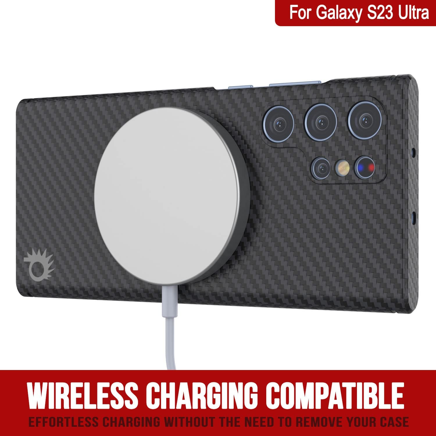 Capa de fibra de carbono ultrafina e leve Punkcase S23 [Série AramidShield] Kevlar.