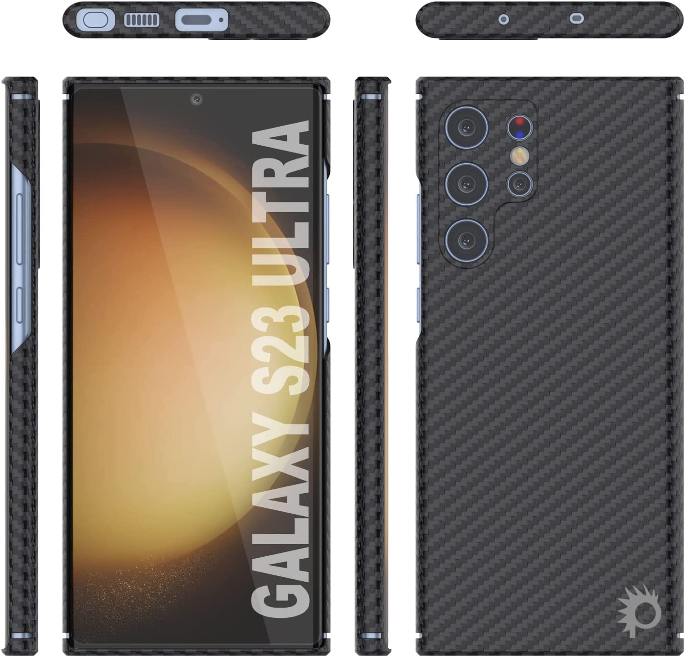 Capa de fibra de carbono ultrafina e leve Punkcase S23 [Série AramidShield] Kevlar.