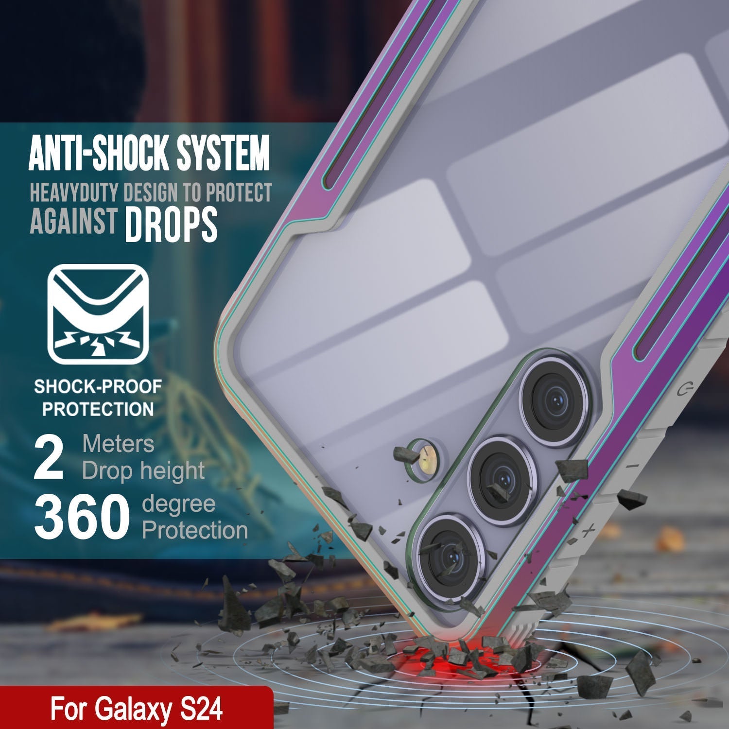 Punkcase S24 Armor Stealth Case Protective Military Grade Multilayer Cover [Rainbow]