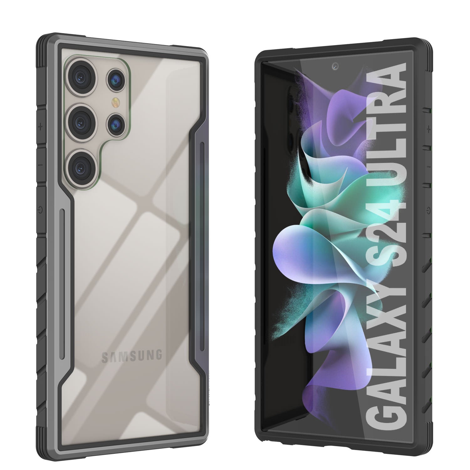 Punkcase S24 Ultra Armor Stealth Case Protective Military Grade Multilayer Cover [Grey-Black]