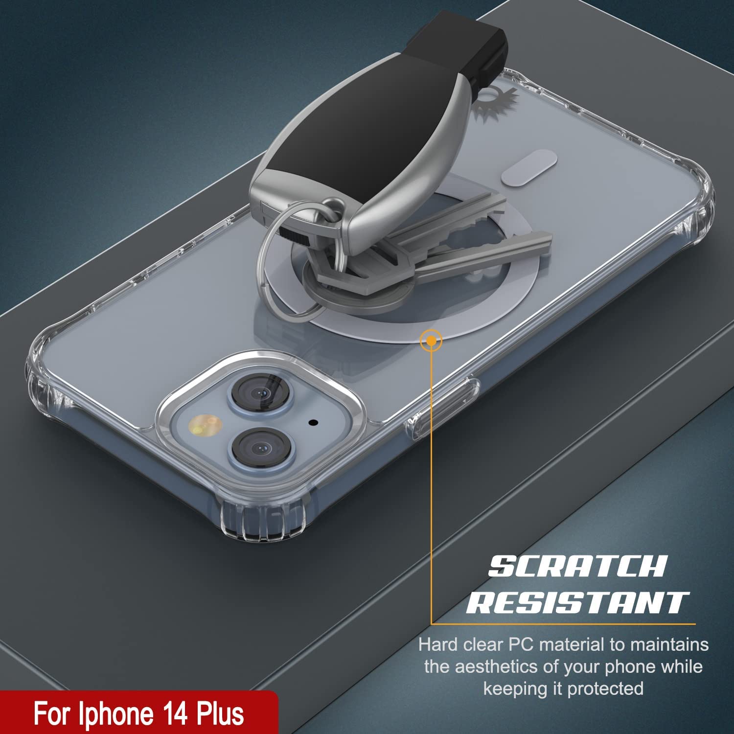 Capa de Carregamento Sem Fio Magnético Punkcase para iPhone 14 Plus [Série ClearMag]