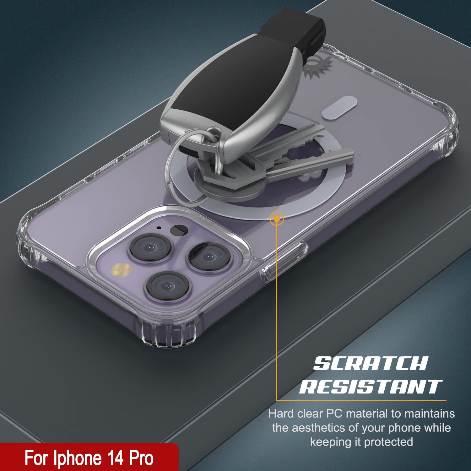 Capa de carregamento sem fio magnética Punkcase iPhone 14 Pro [Série ClearMag]