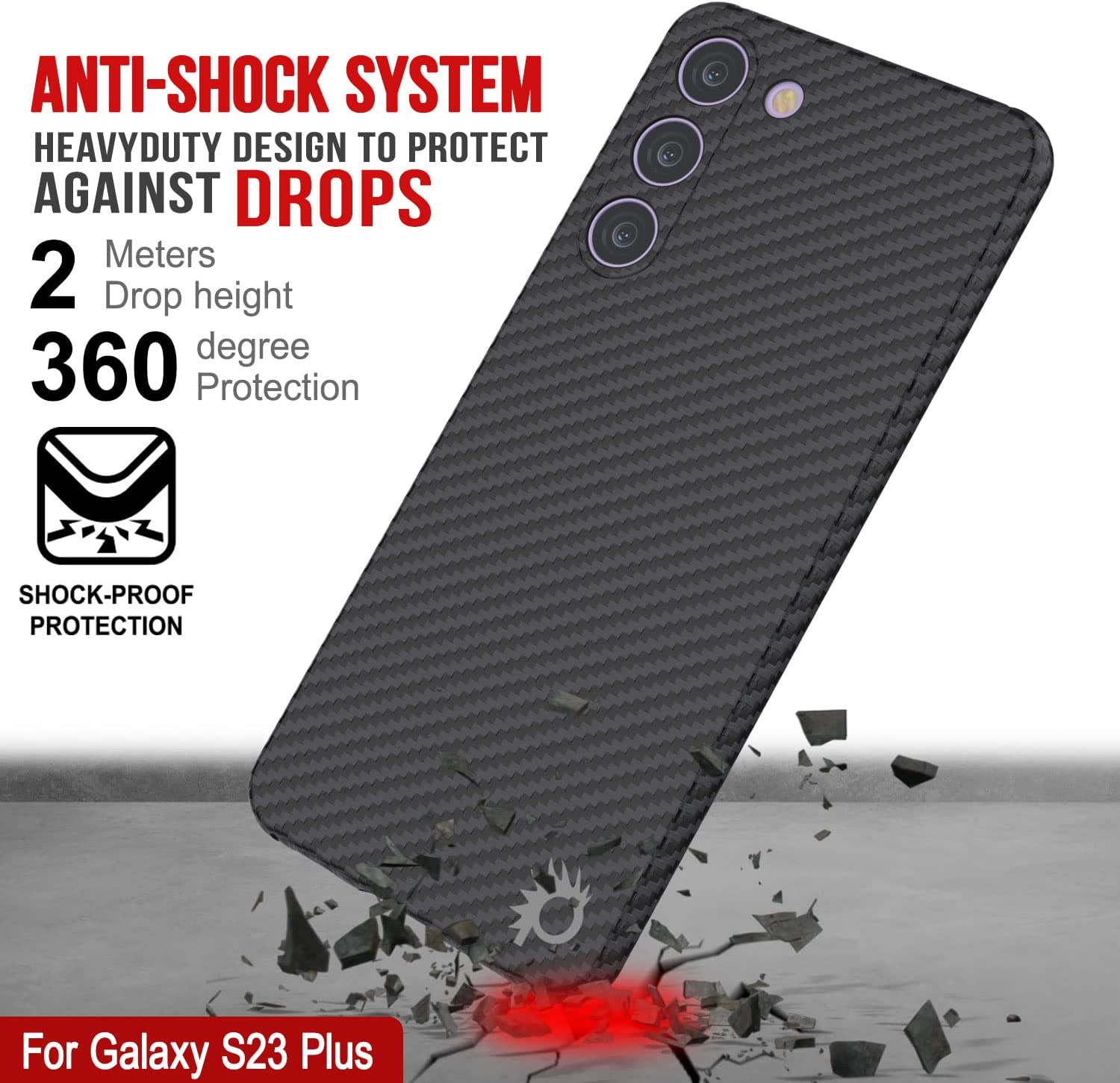 Capa de fibra de carbono Punkcase S23+ Plus [Série AramidShield] Ultra Fina e Leve em Kevlar