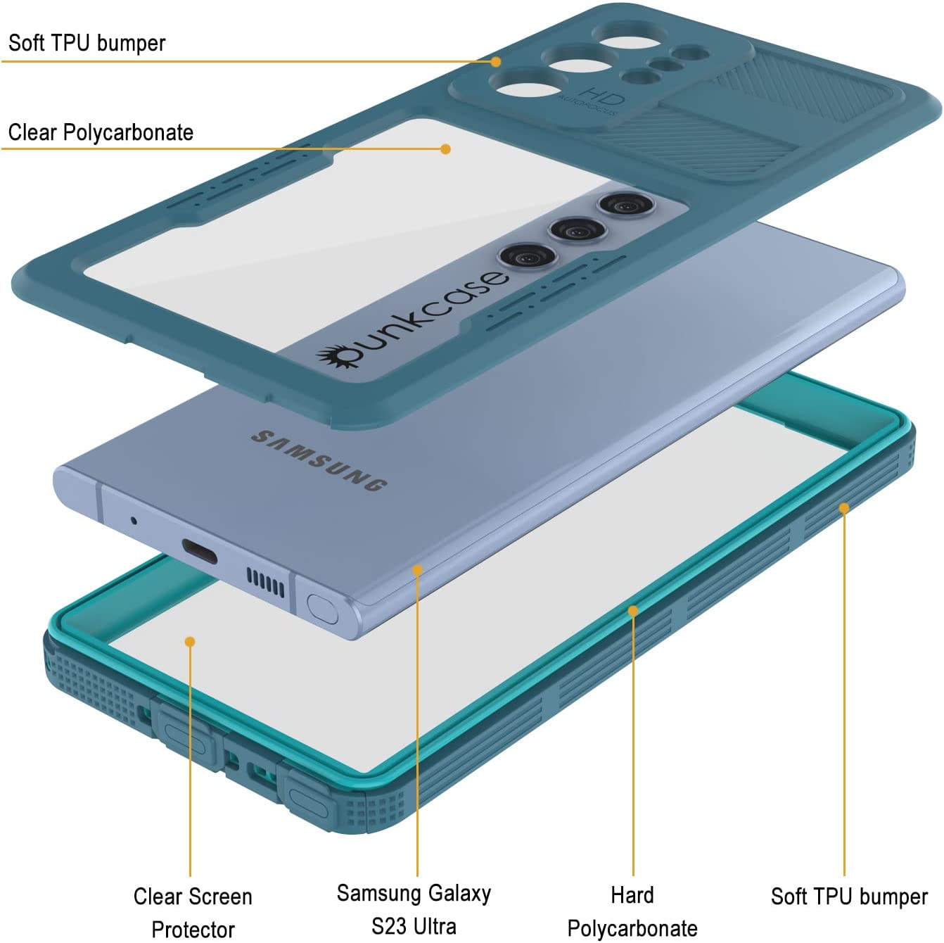 Capa à prova d'água para Galaxy S23 Ultra [Série Alpine 2.0] [Ajuste Slim] [Certificação IP68] [Shockproof] [Azul]