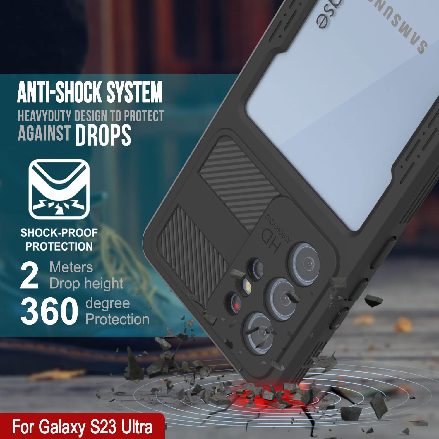 Capa à prova d'água para Galaxy S23 Ultra [Série Alpine 2.0] [Perfeito Ajuste] [Certificado IP68] [À Prova de Choque] [Preto]