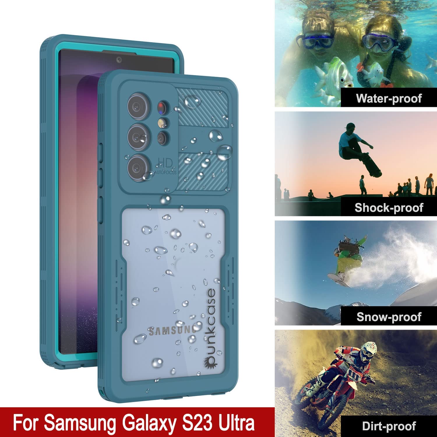 Capa à prova d'água para Galaxy S23 Ultra [Série Alpine 2.0] [Ajuste Slim] [Certificação IP68] [Shockproof] [Azul]