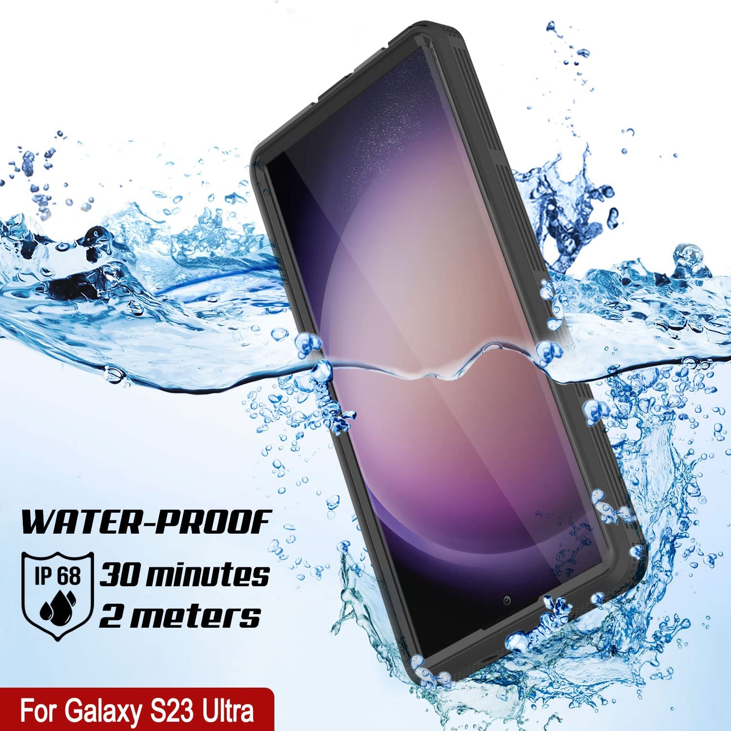 Capa à prova d'água para Galaxy S23 Ultra [Série Alpine 2.0] [Perfeito Ajuste] [Certificado IP68] [À Prova de Choque] [Preto]
