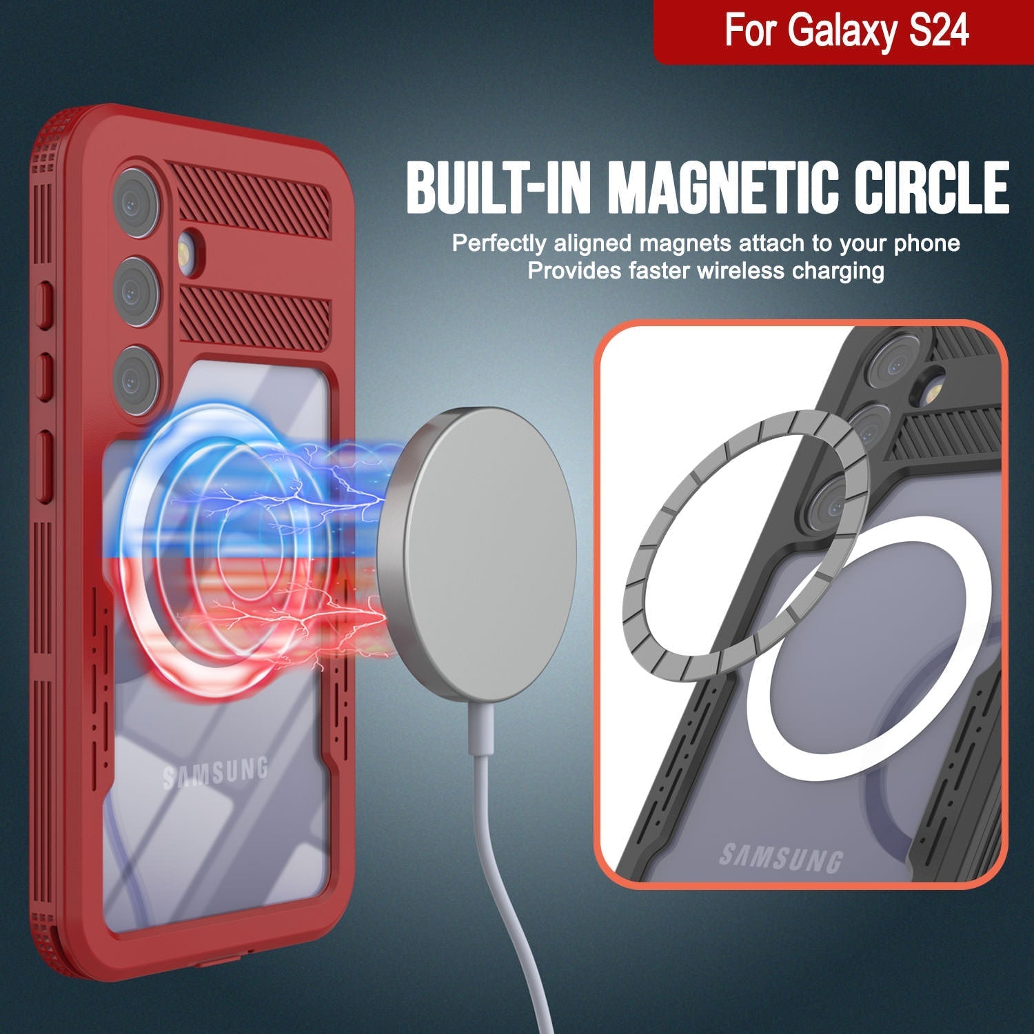 Galaxy S24 Ultra Waterproof Case [Alpine 2.0 Series] [Slim Fit] [IP68 Certified] [Shockproof] [Red]