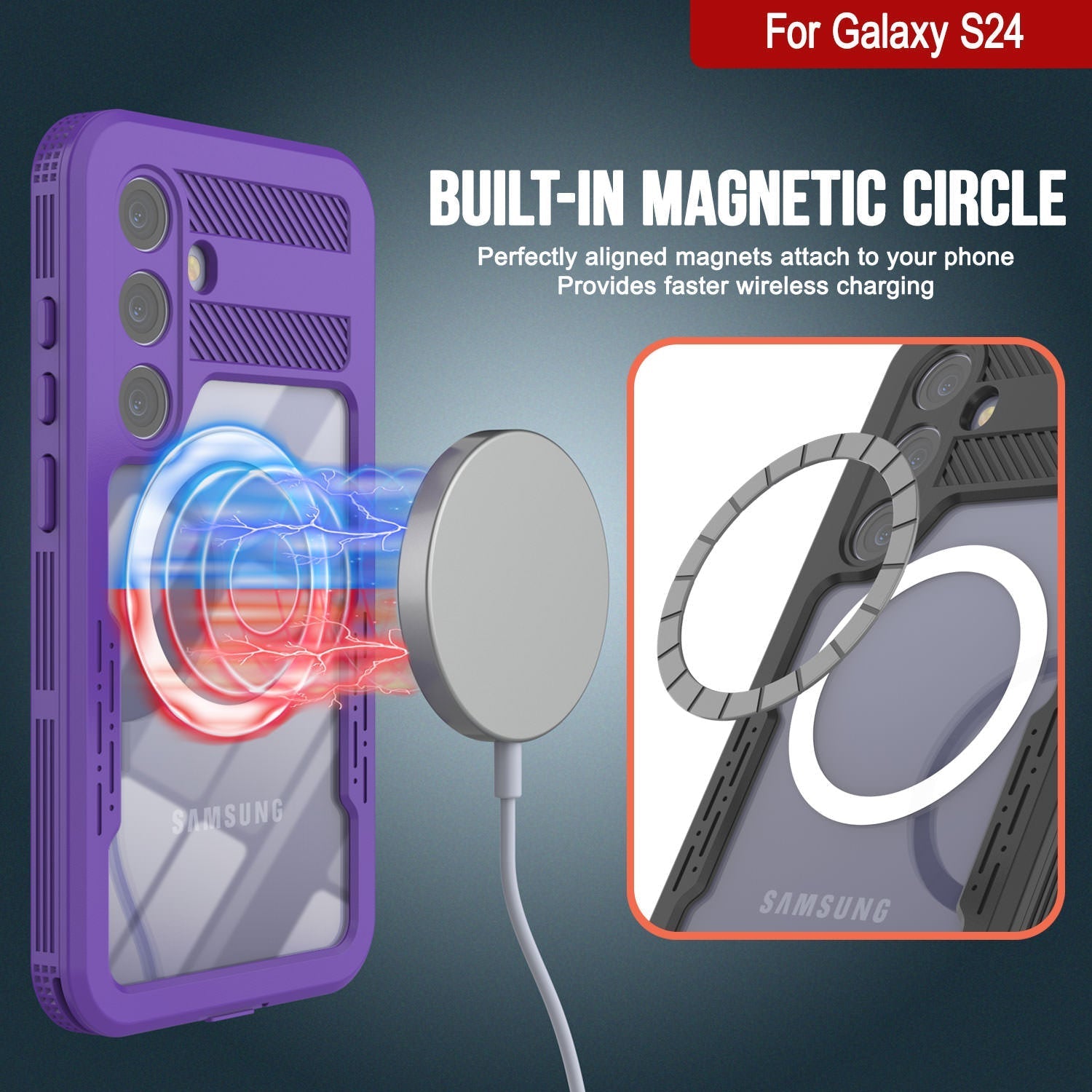 Galaxy S24 Waterproof Case [Alpine 2.0 Series] [Slim Fit] [IP68 Certified] [Shockproof] [Purple]