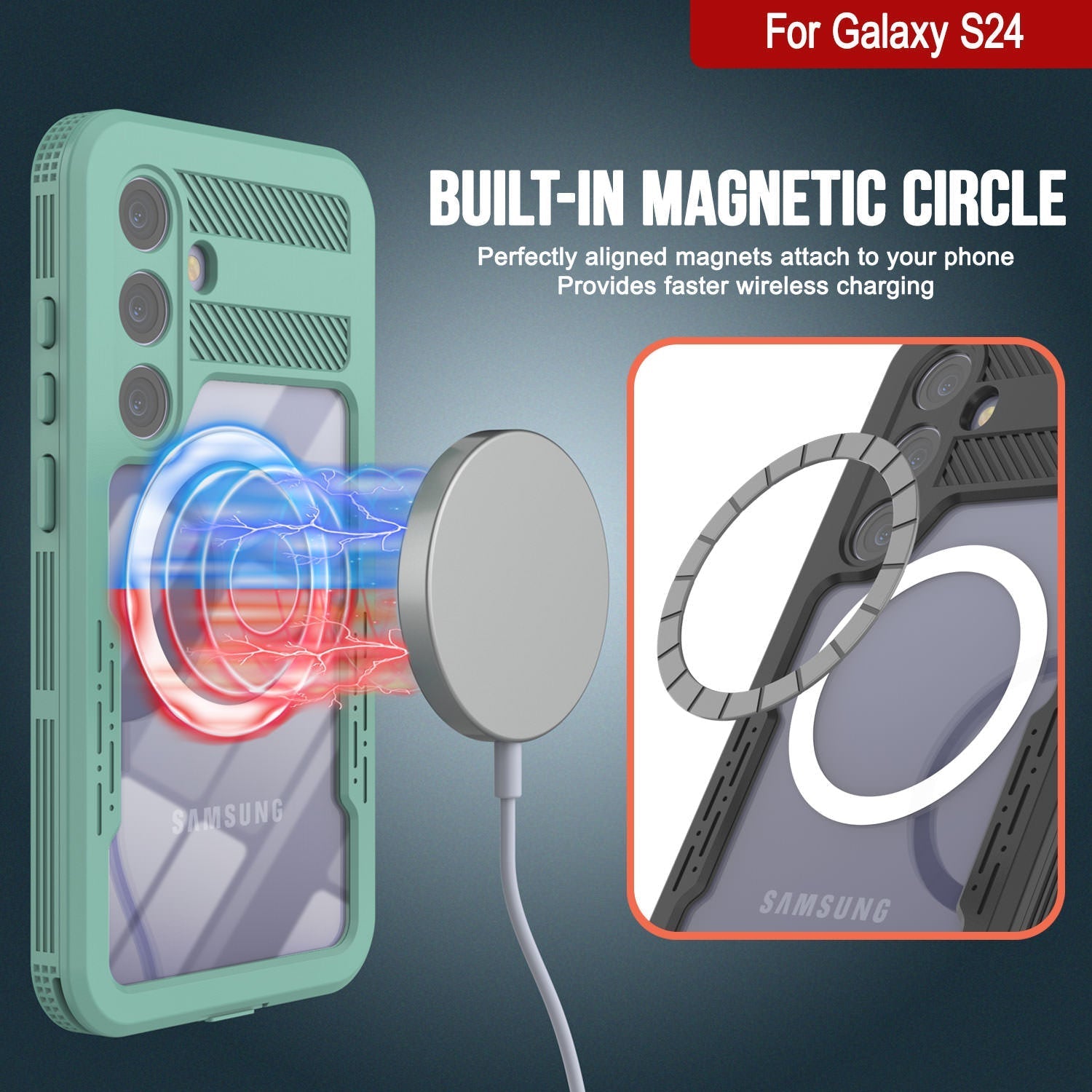 Galaxy S24 Ultra Waterproof Case [Alpine 2.0 Series] [Slim Fit] [IP68 Certified] [Shockproof] [Teal]