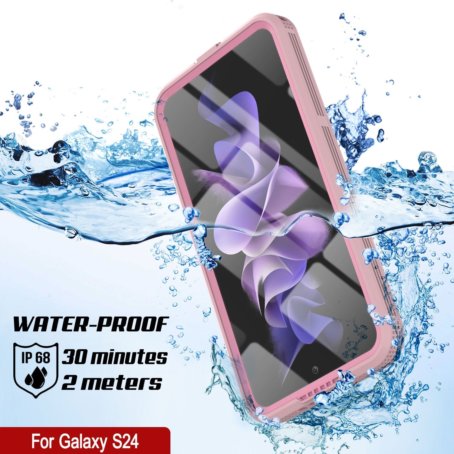 Galaxy S24 Waterproof Case [Alpine 2.0 Series] [Slim Fit] [IP68 Certified] [Shockproof] [Pink]
