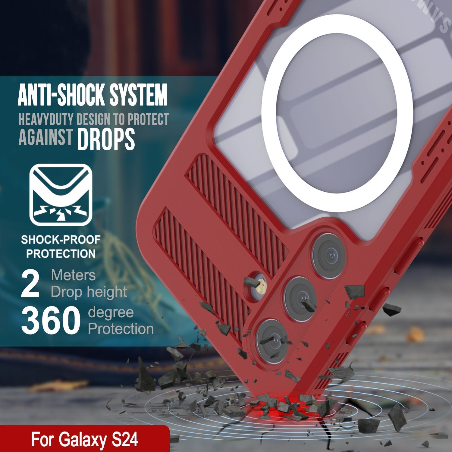 Galaxy S24 Ultra Waterproof Case [Alpine 2.0 Series] [Slim Fit] [IP68 Certified] [Shockproof] [Red]