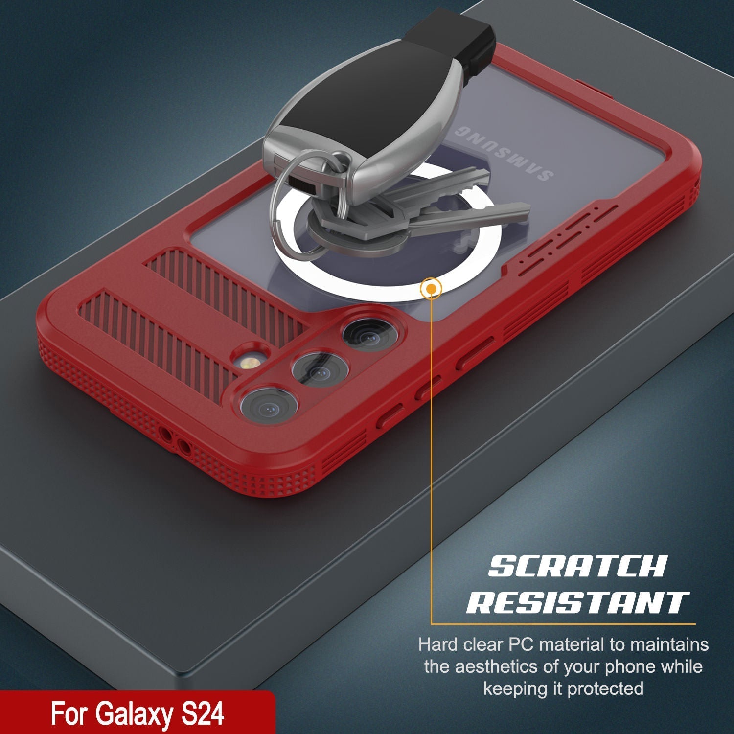Galaxy S24 Ultra Waterproof Case [Alpine 2.0 Series] [Slim Fit] [IP68 Certified] [Shockproof] [Red]