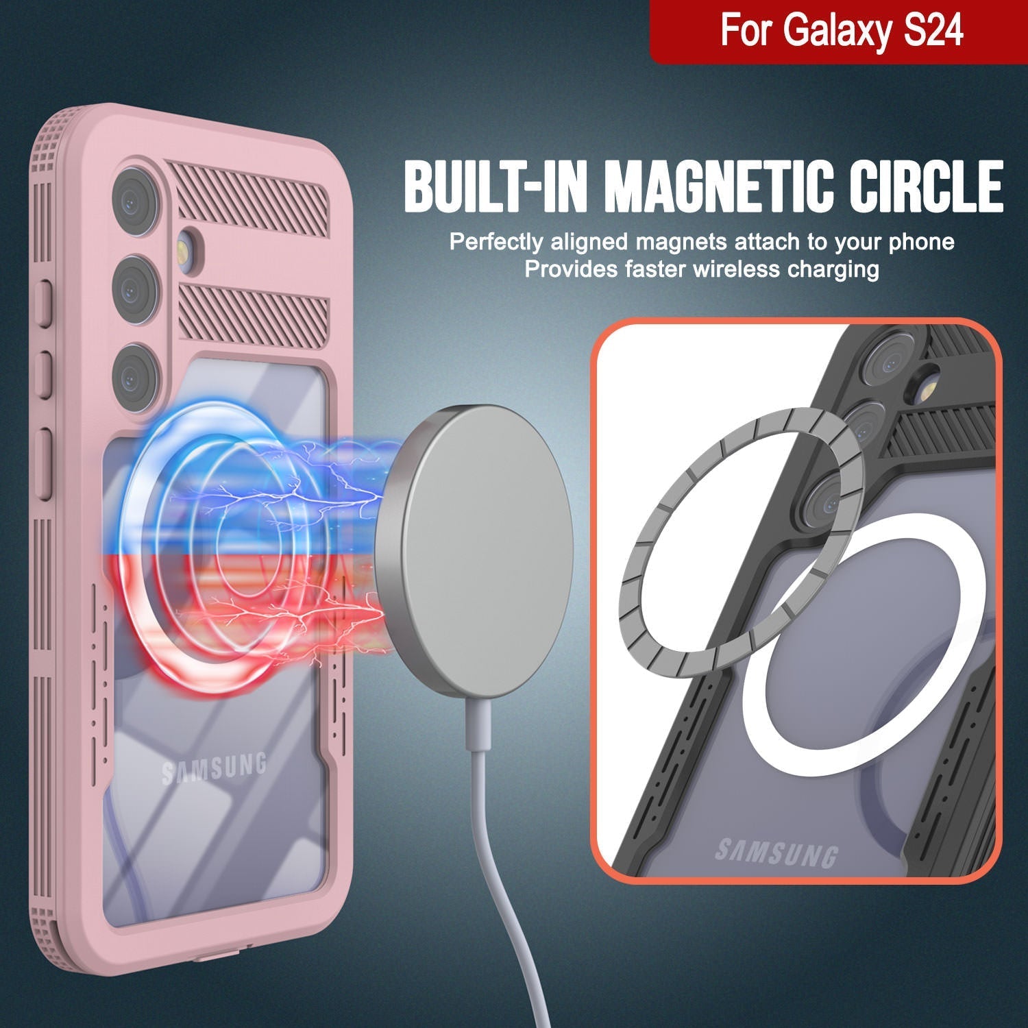 Galaxy S24 Waterproof Case [Alpine 2.0 Series] [Slim Fit] [IP68 Certified] [Shockproof] [Pink]