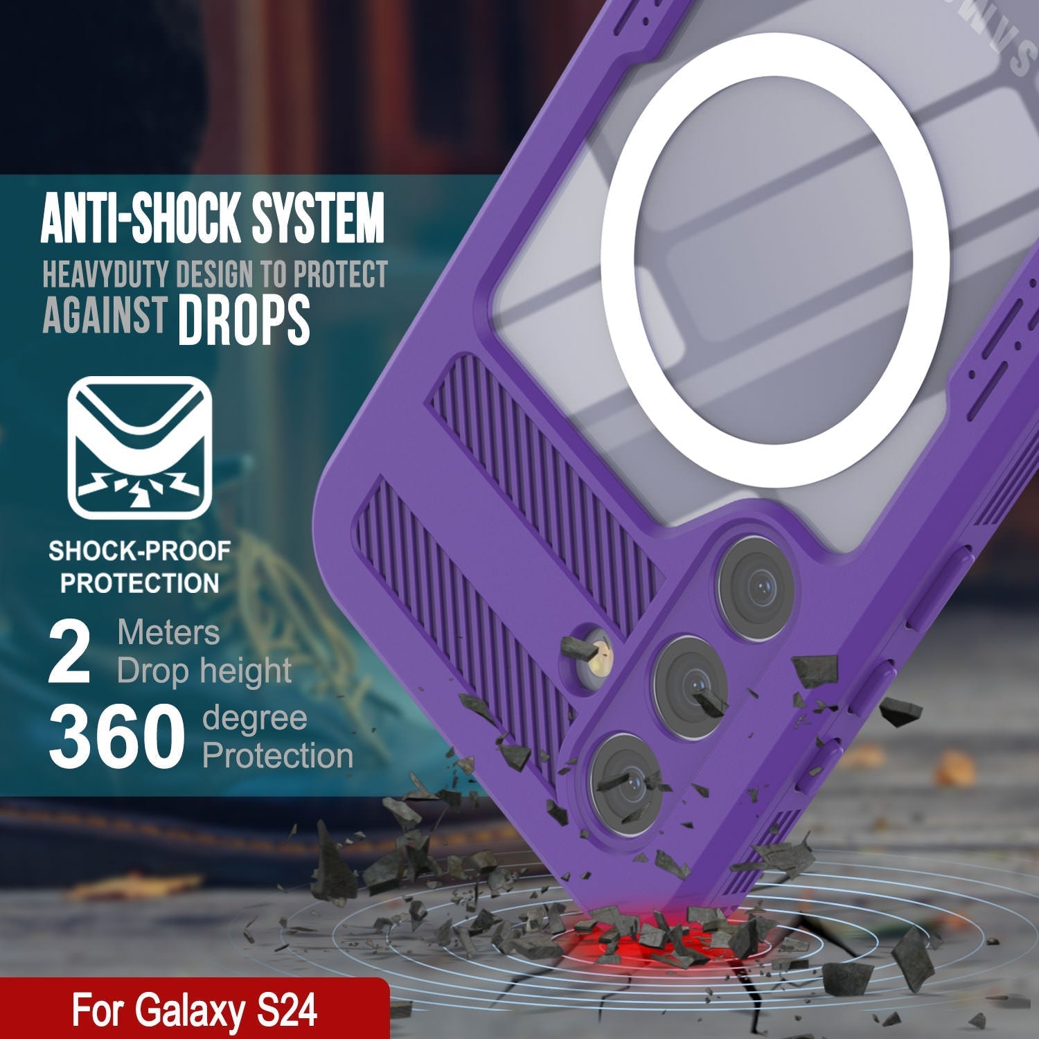 Galaxy S24 Ultra Waterproof Case [Alpine 2.0 Series] [Slim Fit] [IP68 Certified] [Shockproof] [Purple]