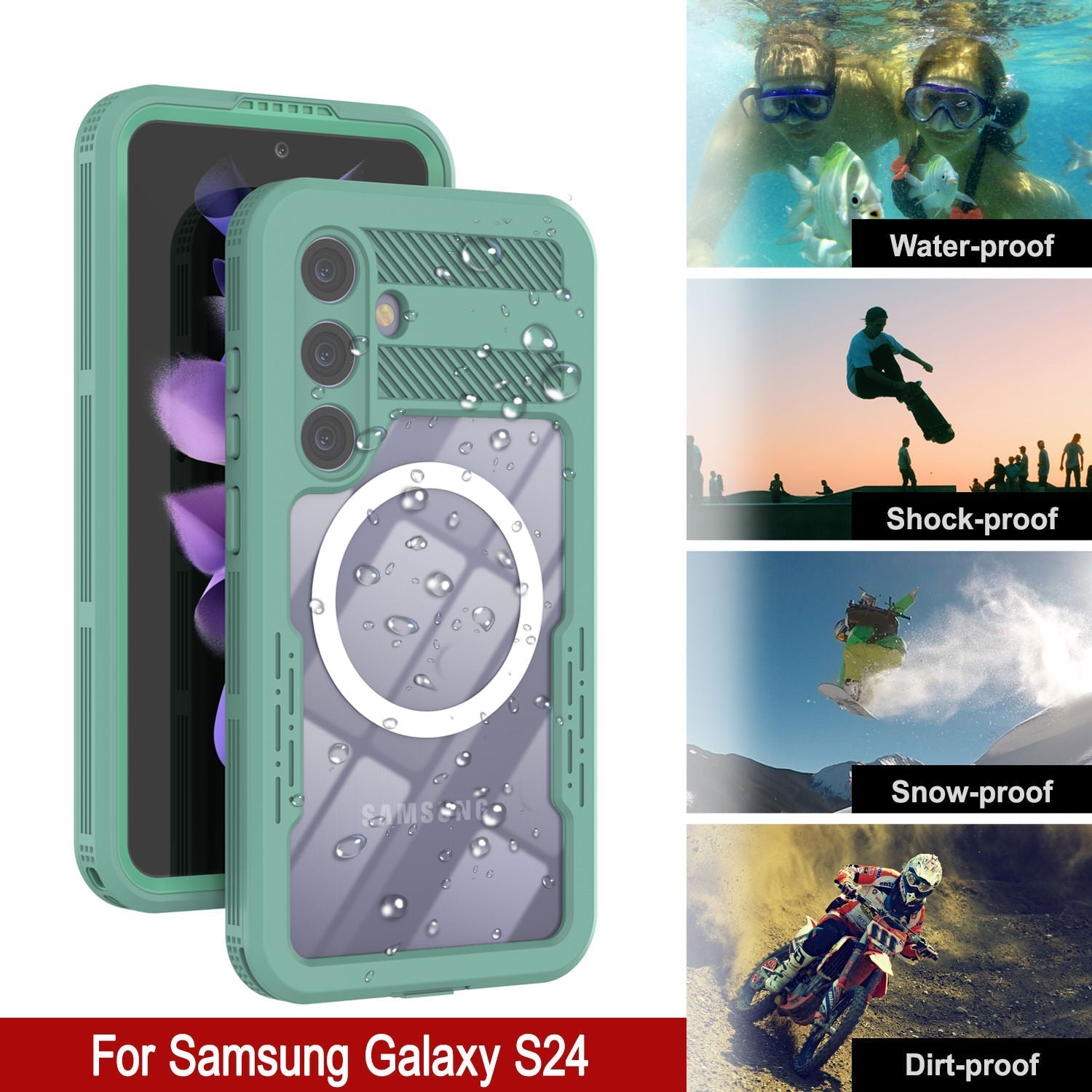 Galaxy S24 Waterproof Case [Alpine 2.0 Series] [Slim Fit] [IP68 Certified] [Shockproof] [Teal]