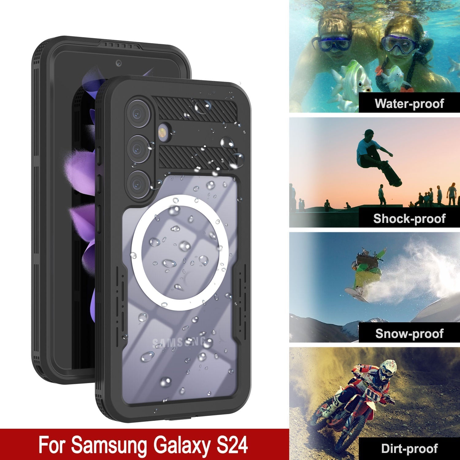 Galaxy S24 Ultra Waterproof Case [Alpine 2.0 Series] [Slim Fit] [IP68 Certified] [Shockproof] [Clear]