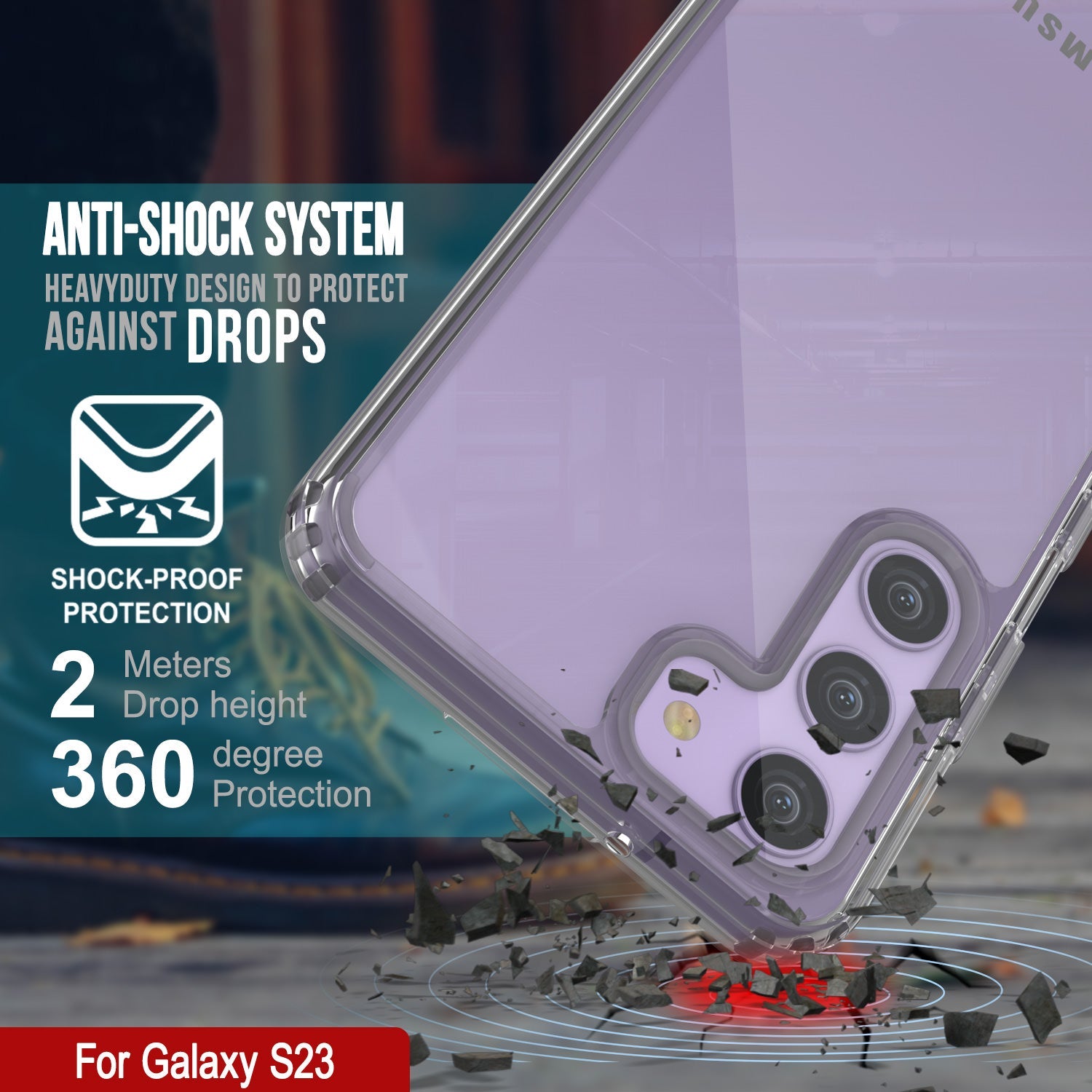Capa Punkcase para Galaxy S23 [Série Lucid 2.0] [Ajuste Slim] [Costas Transparentes] c/ Protetor de Tela PunkShield
