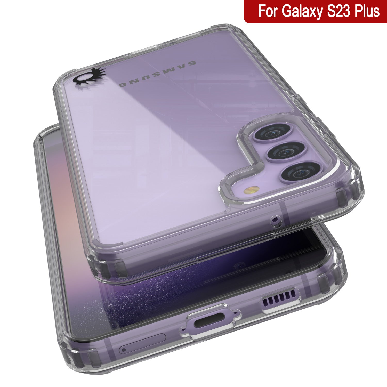 Capa Punkcase para Galaxy S23+ Plus [Série Lucid 2.0] [Ajuste Slim] [Fundo Transparente] com Protetor de Tela PunkShield