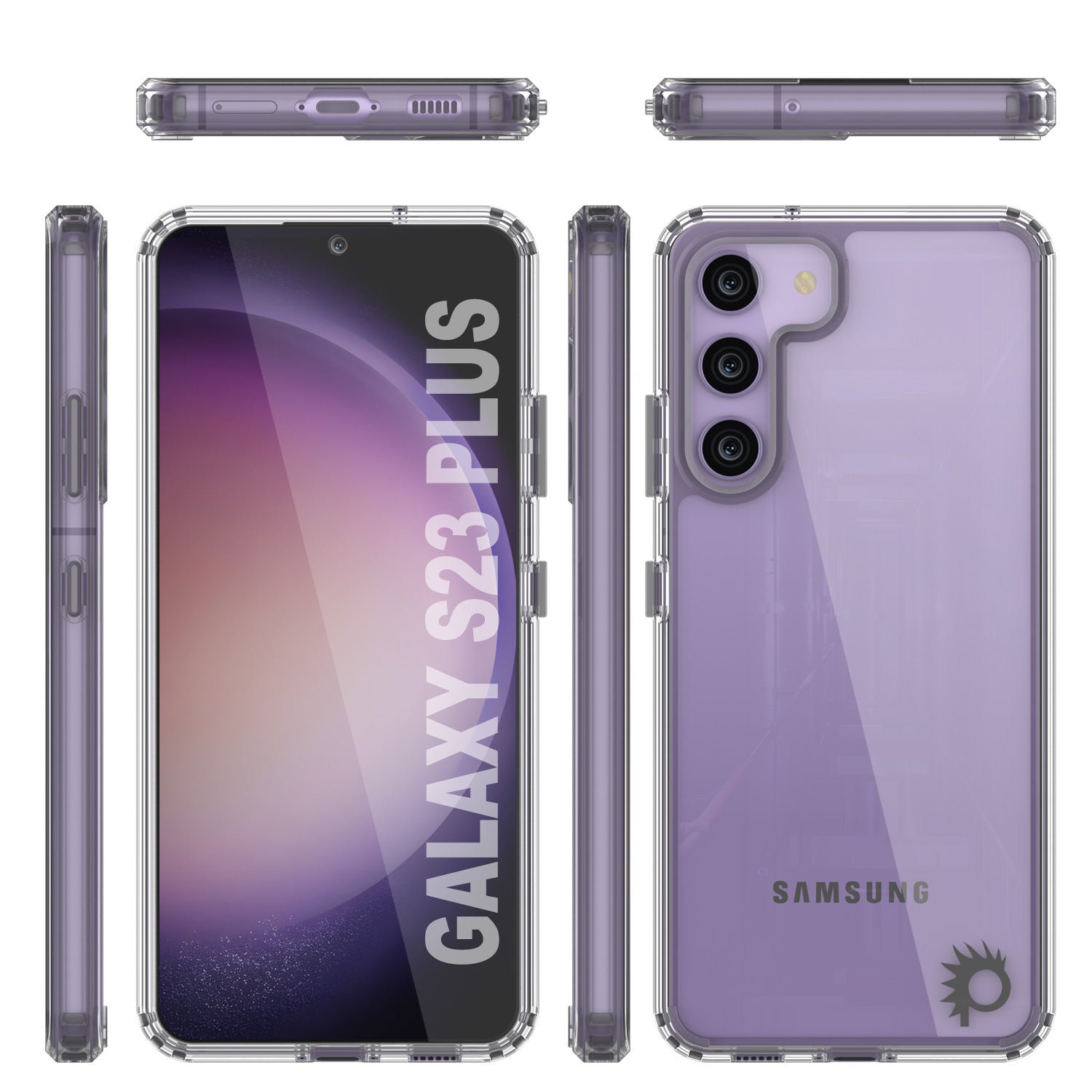 Capa Punkcase para Galaxy S23+ Plus [Série Lucid 2.0] [Ajuste Slim] [Fundo Transparente] com Protetor de Tela PunkShield
