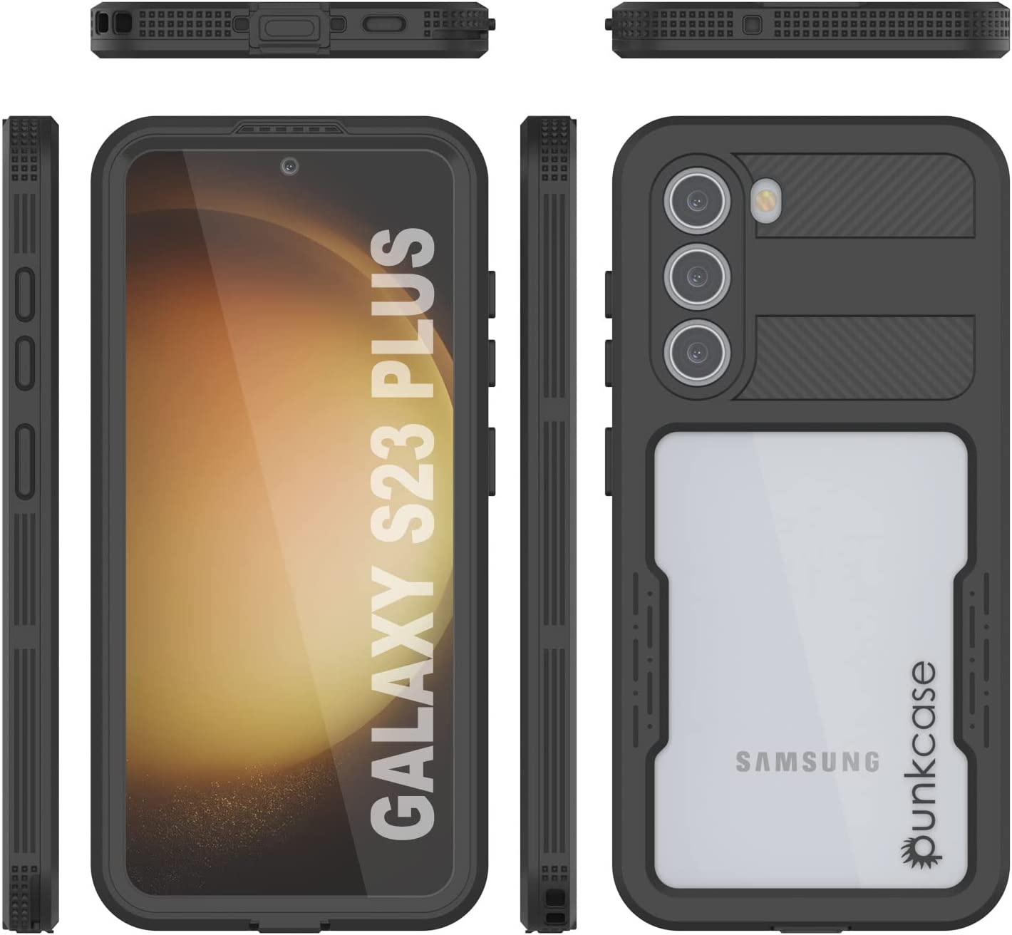 Capa à prova d'água Galaxy S23+ Plus [Série Alpine 2.0] [Ajuste fino] [Certificado IP68] [À prova de choque] [Preto]